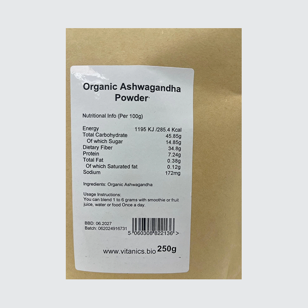 100% Organic Ashwagandha Powder