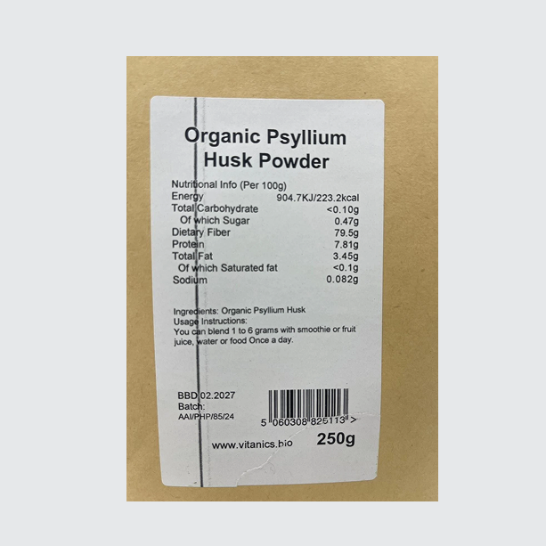 100% Organic Psyllium Husk Powder