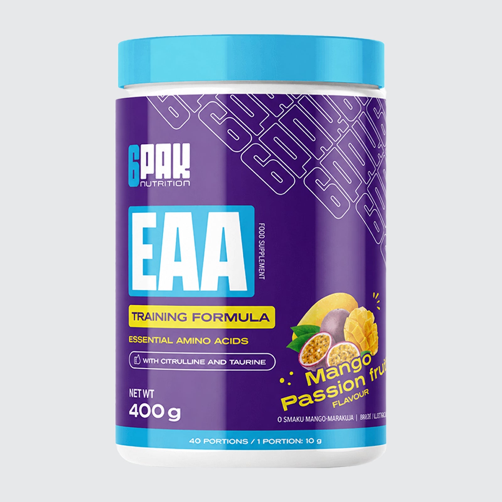 6pak Nutrition EAA Essential Amino Acid complex - Mango Passion Fruit