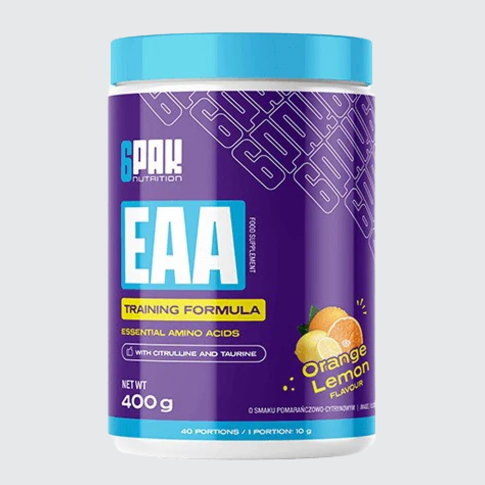 6pak Nutrition EAA Essential Amino Acid complex - Orange and Lemon