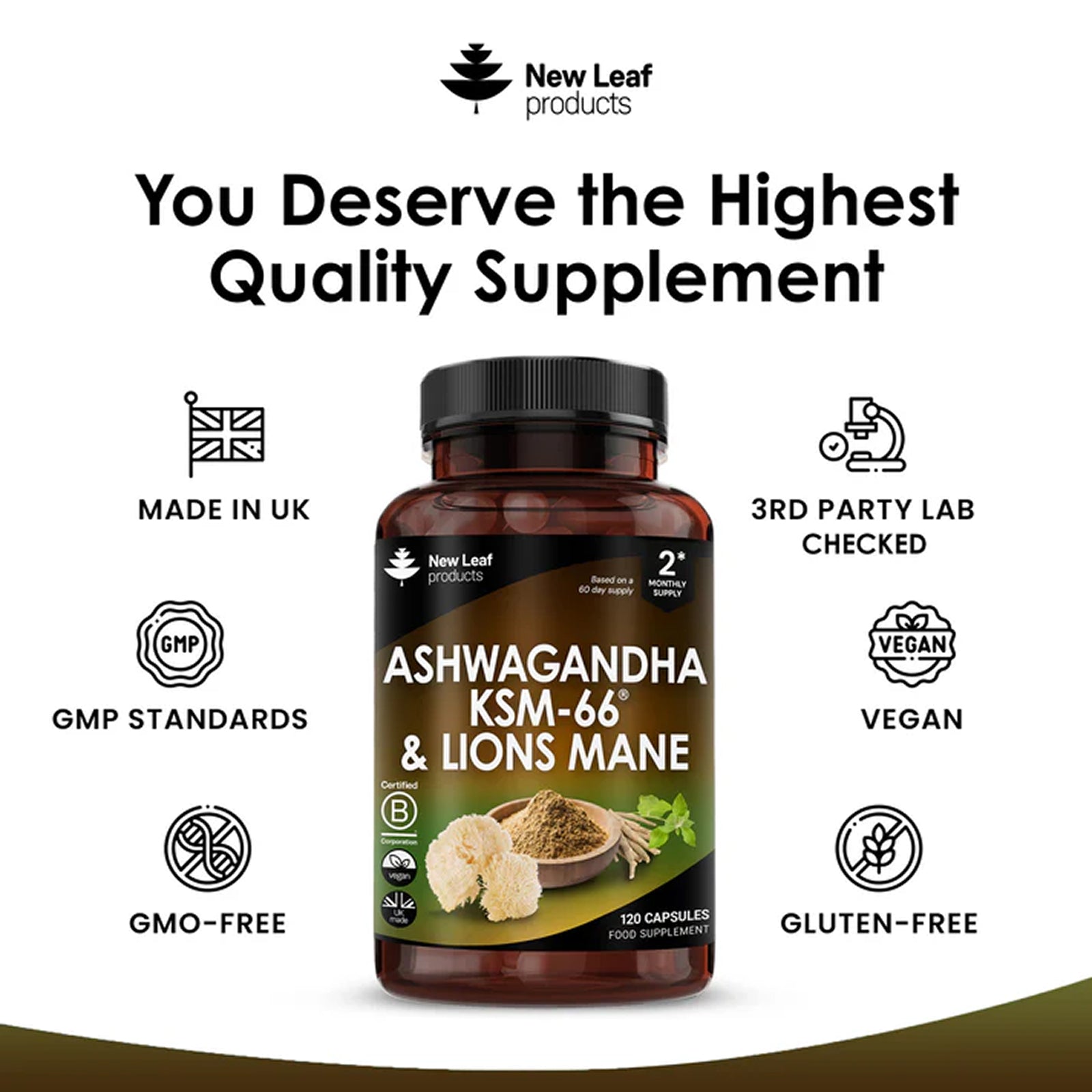 Ashwagandha KSM-66 & Lions Mane