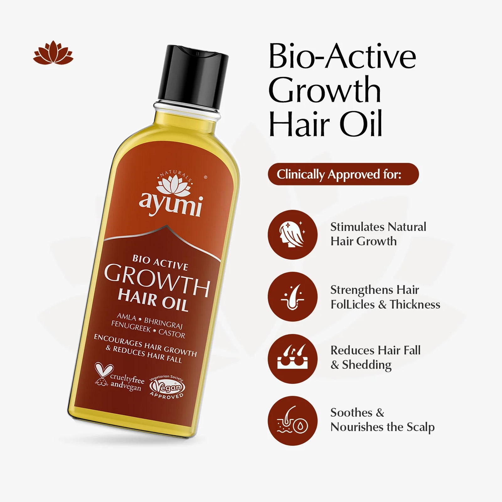 Ayumi Growth Hair Oil Amla + Bhringraj + Fenugreek
