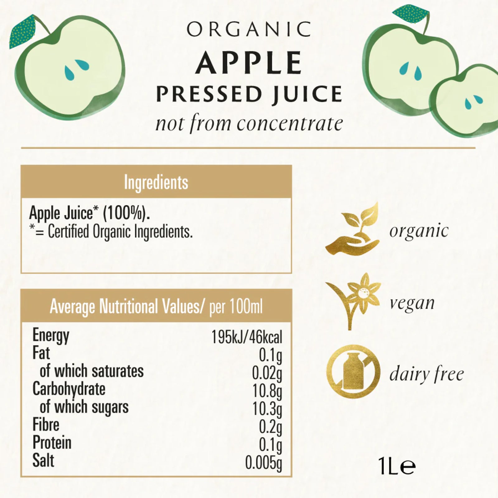 Biona Organic Apple Juice Pressed Organic - Tetra 1L