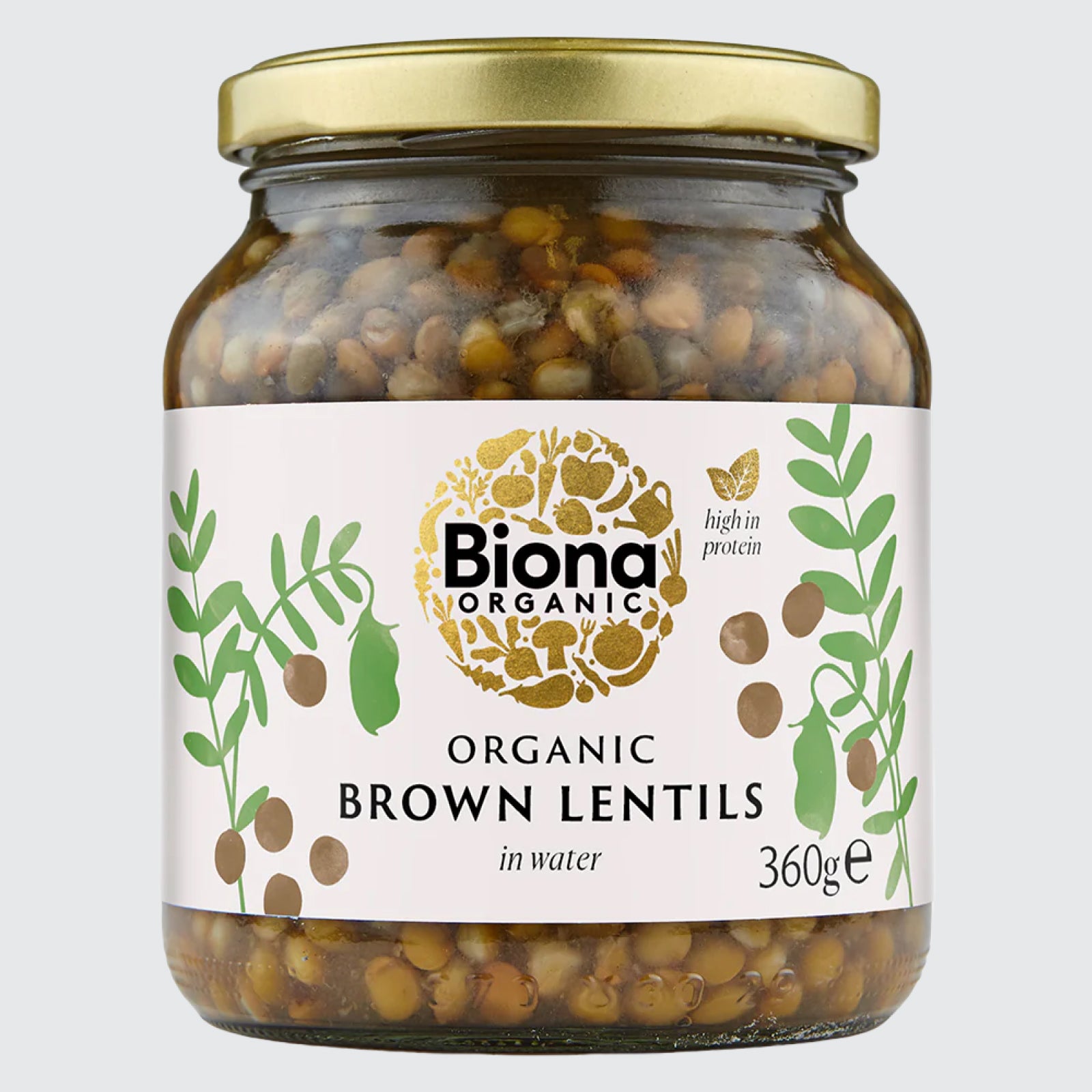 Biona Organic Brown Lentils in Glass Jars