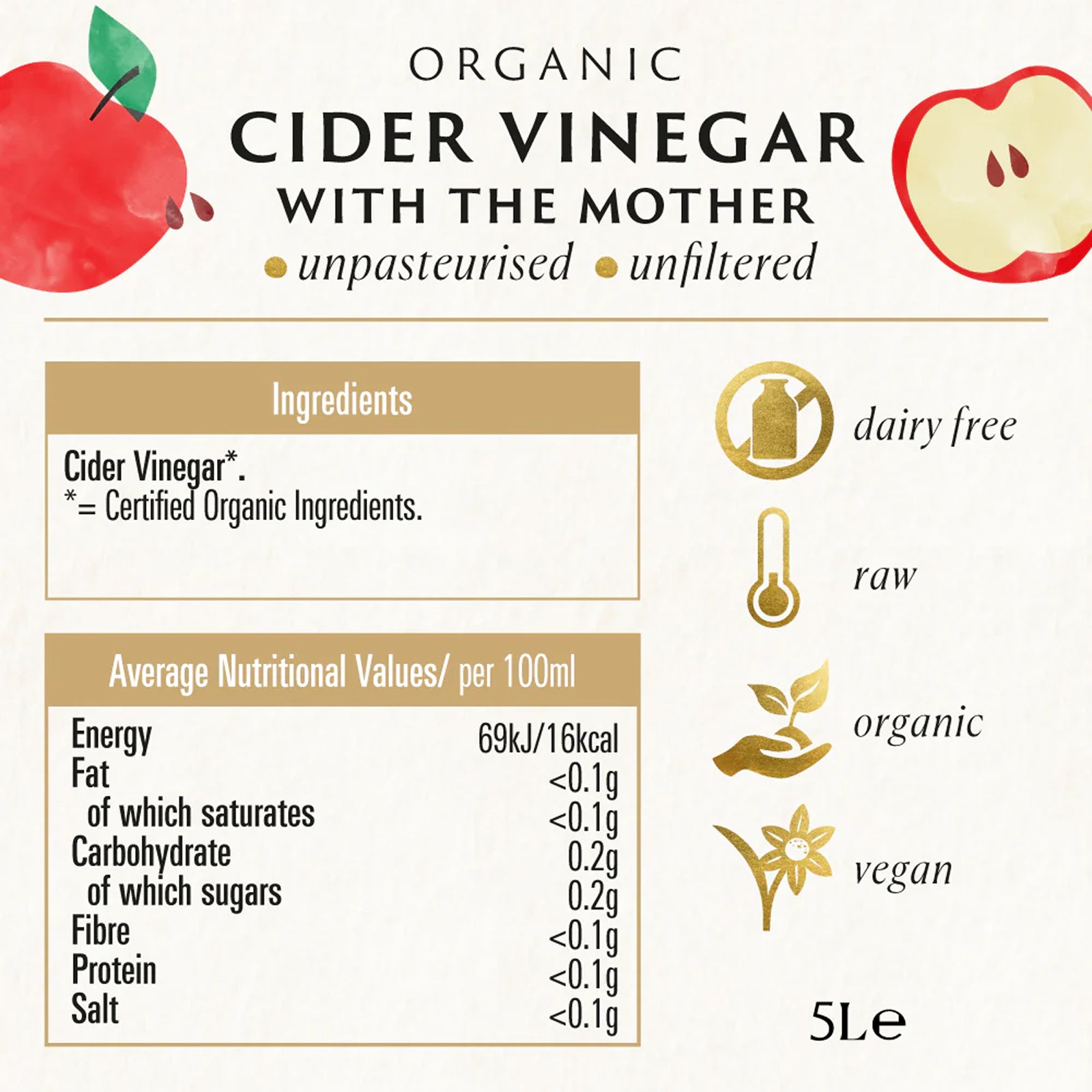 Biona Organic Cider Vinegar with the Mother 5ltr