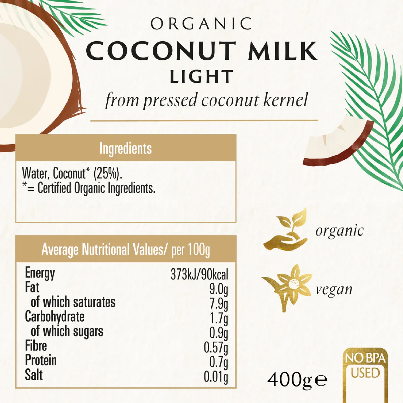 Biona Organic Coconut Milk - Light 9% fat