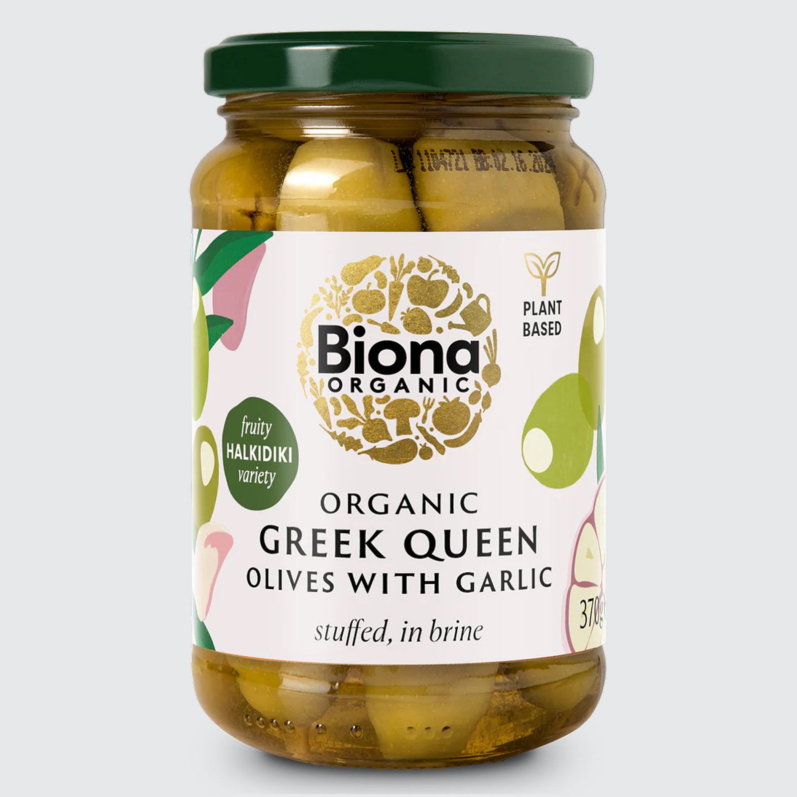 Biona Organic Greek Queen Olives Stuffed with Garlic