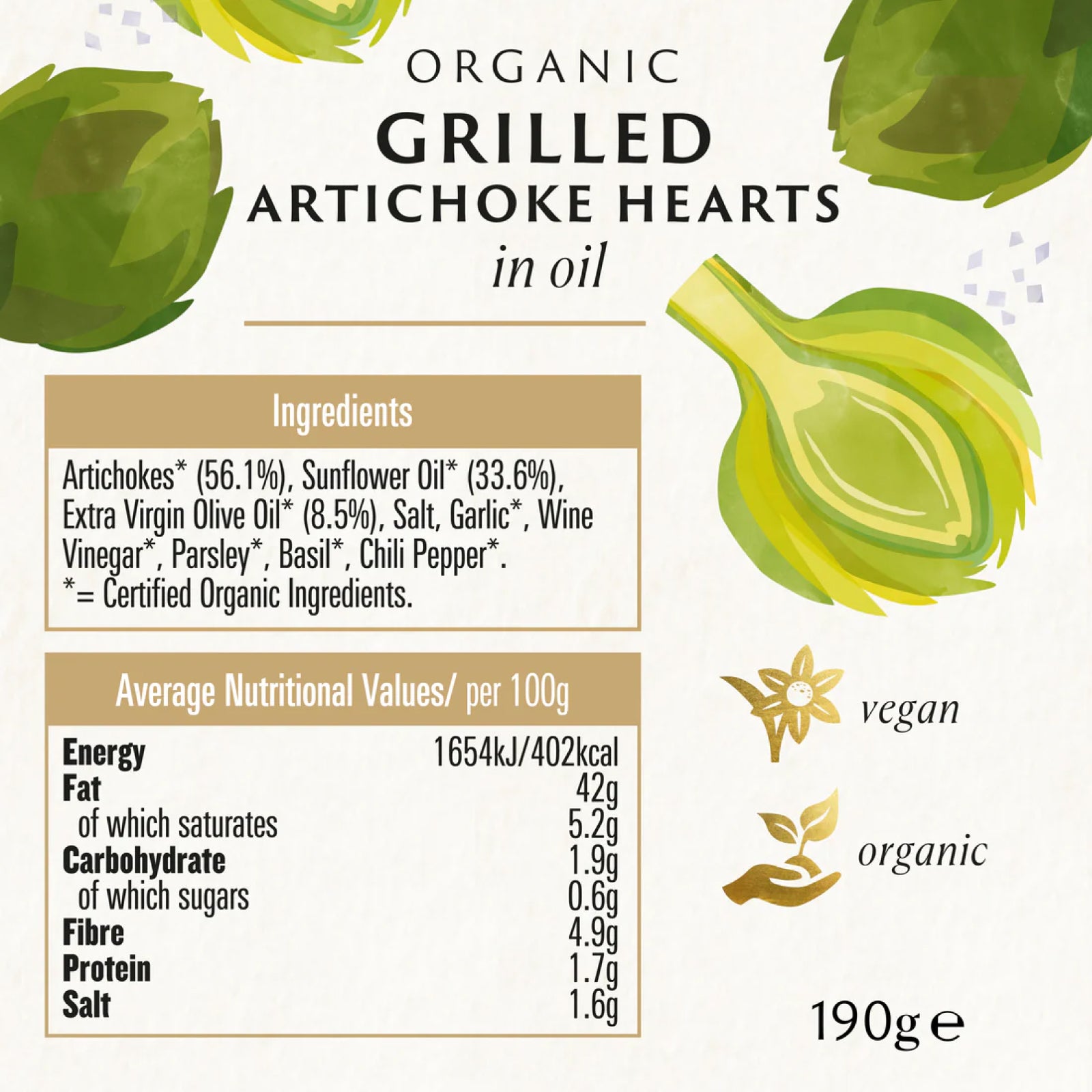 Biona Organic Grilled Artichoke Quarters