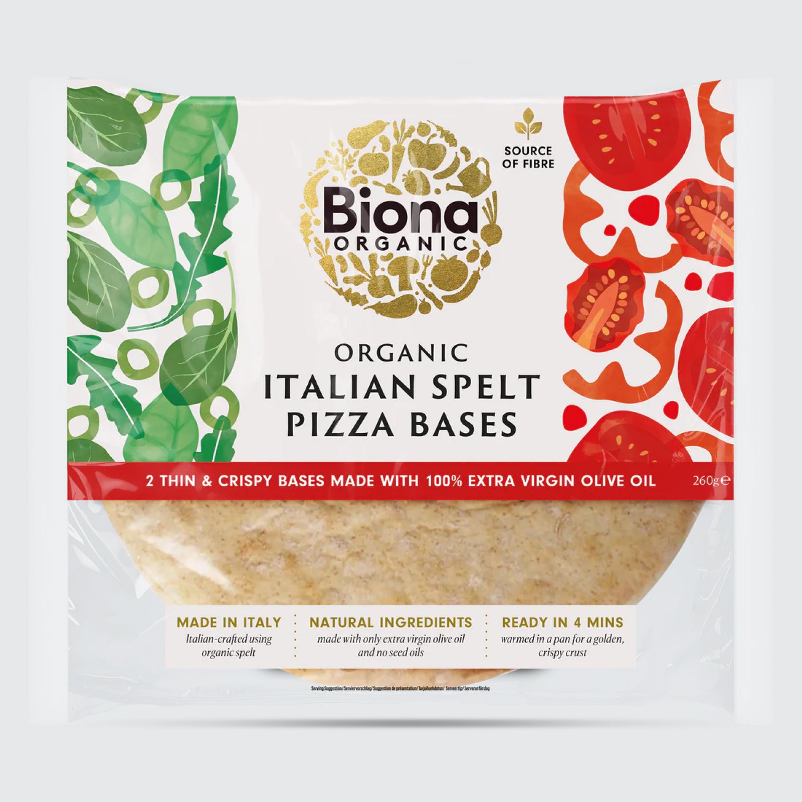 Biona Organic Italian Spelt Thin & Crispy Pizza Bases