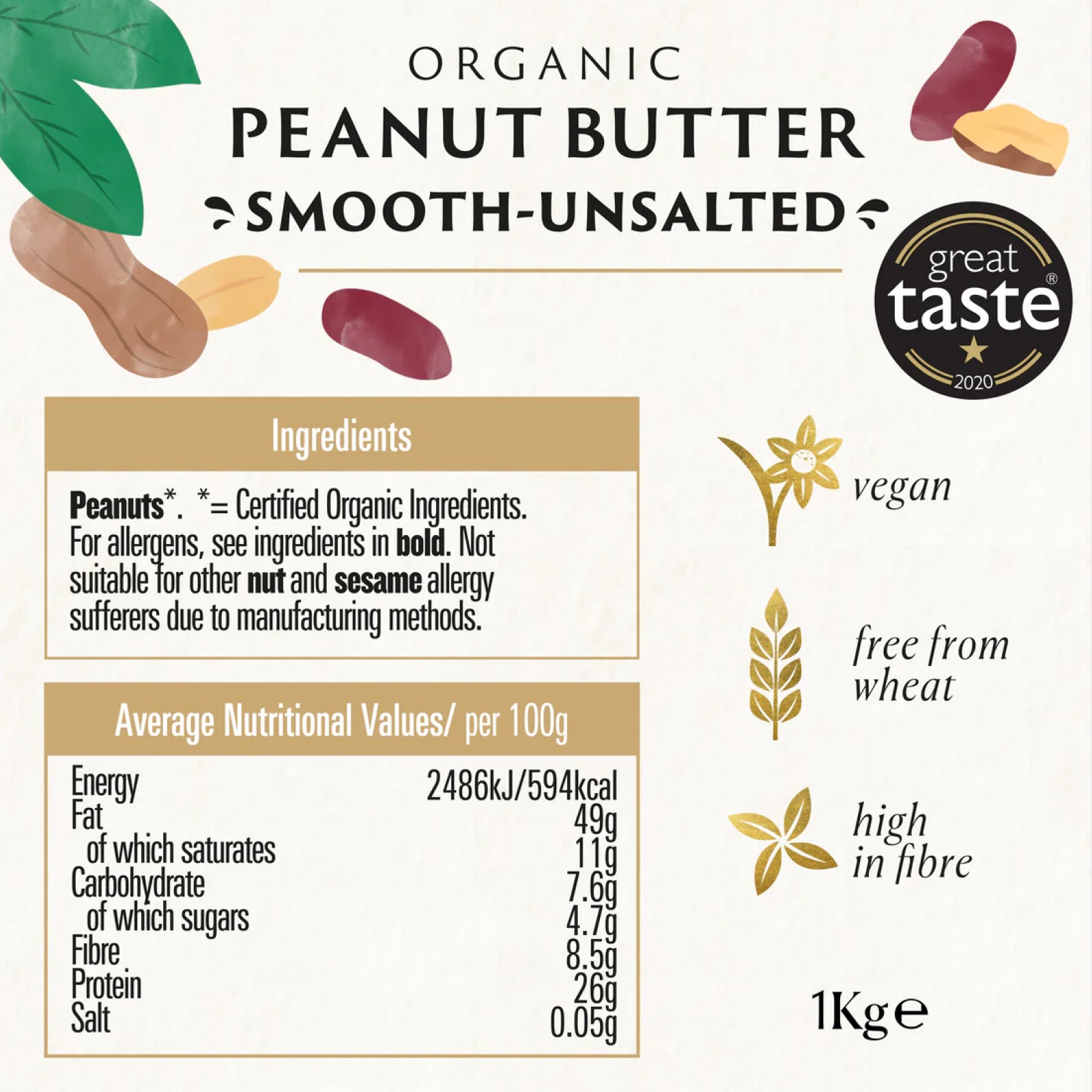 Biona Organic Peanut Butter Smooth Unsalted
