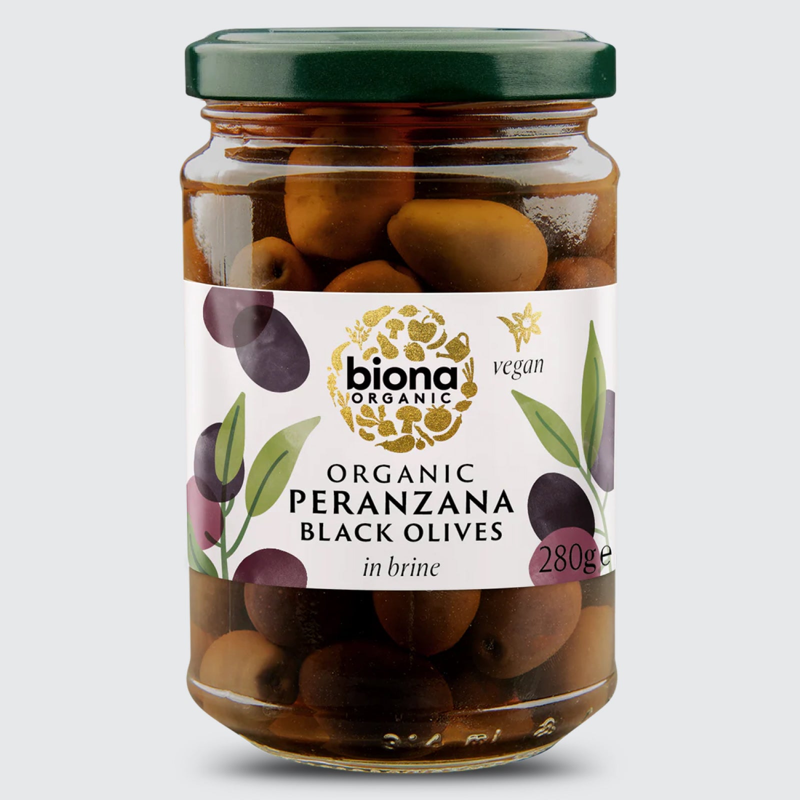 Biona Organic Peranzana Black Olives in Brine Organic