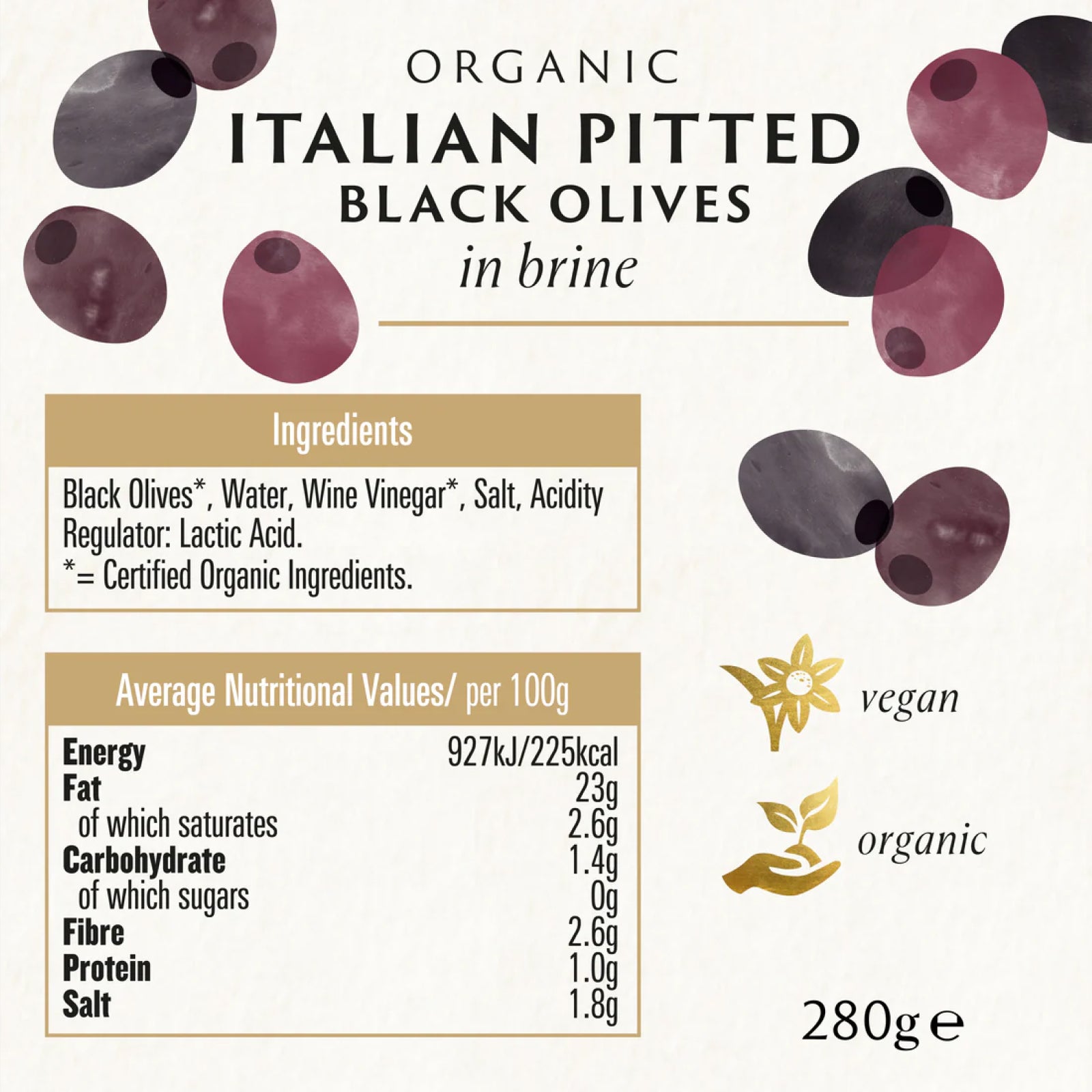 Biona Organic Pitted Black Olives in Brine Organic