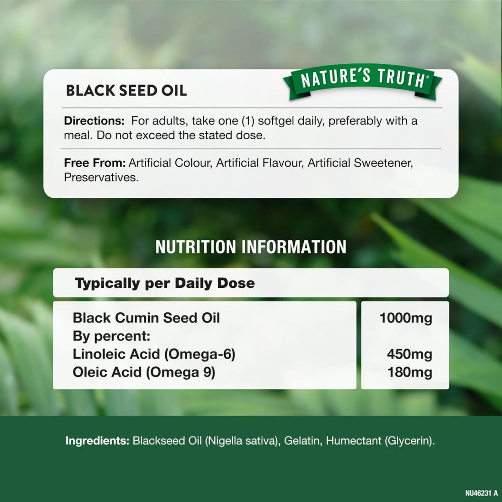 Black Seed Oil 1000mg Cold Pressed