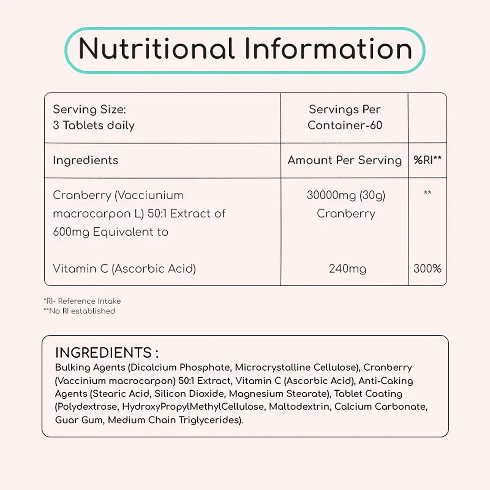 Cranberry 30,000mg Vitamin C - Uninary