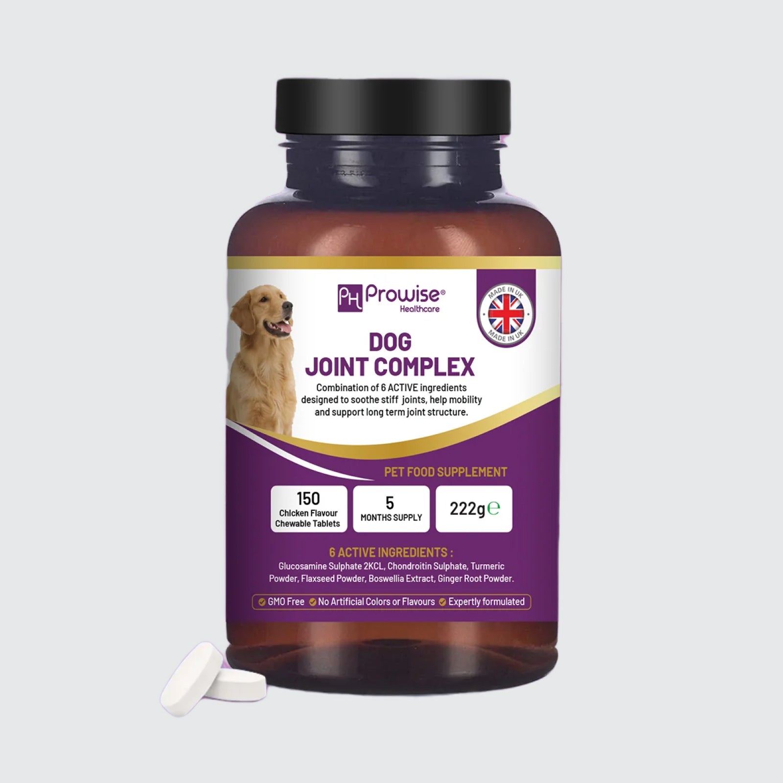 Dog Joint Support Complex Formula Expertly Formulated I 150 Chicken Flavor Chewable Tablets