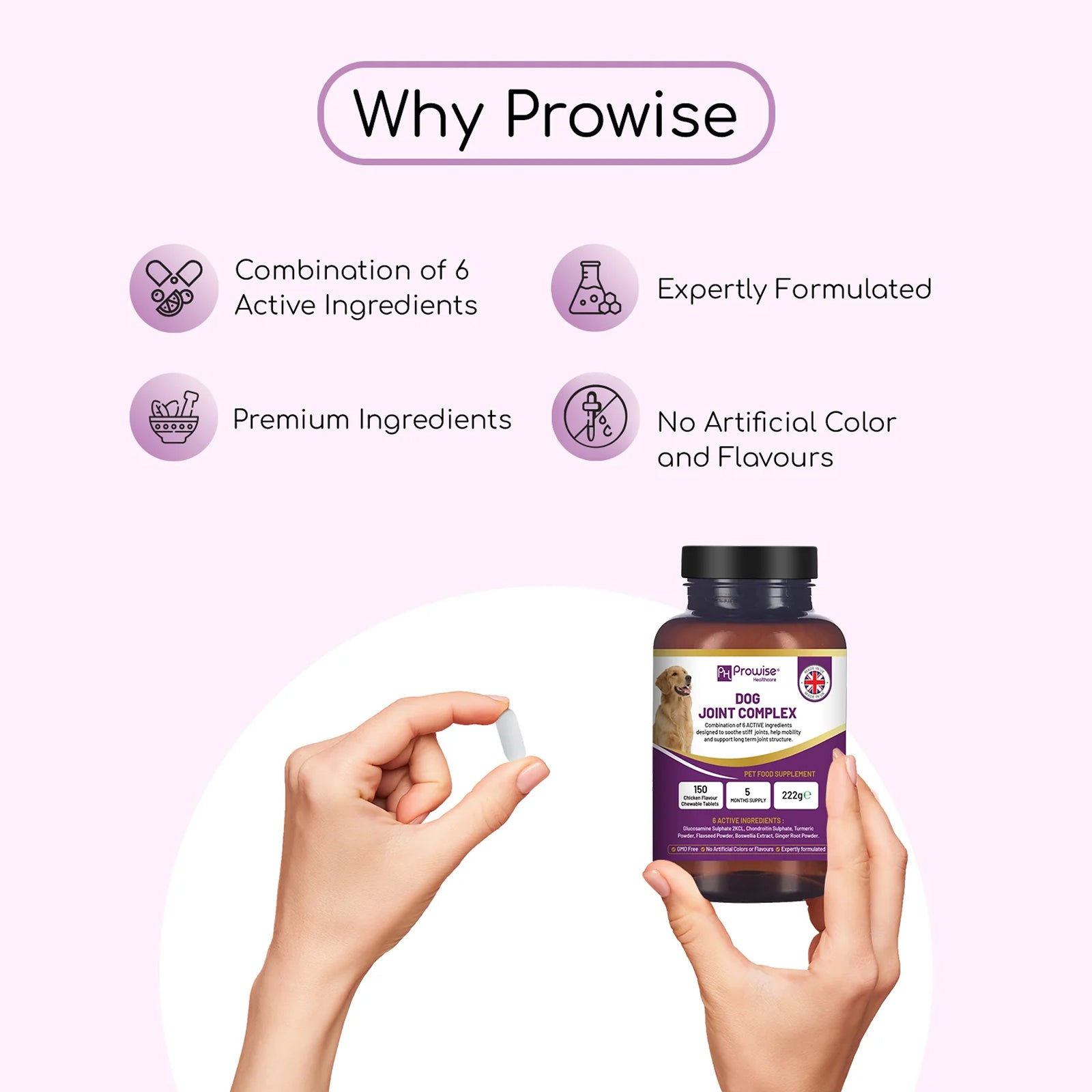 Dog Joint Support Complex Formula Expertly Formulated I 150 Chicken Flavor Chewable Tablets