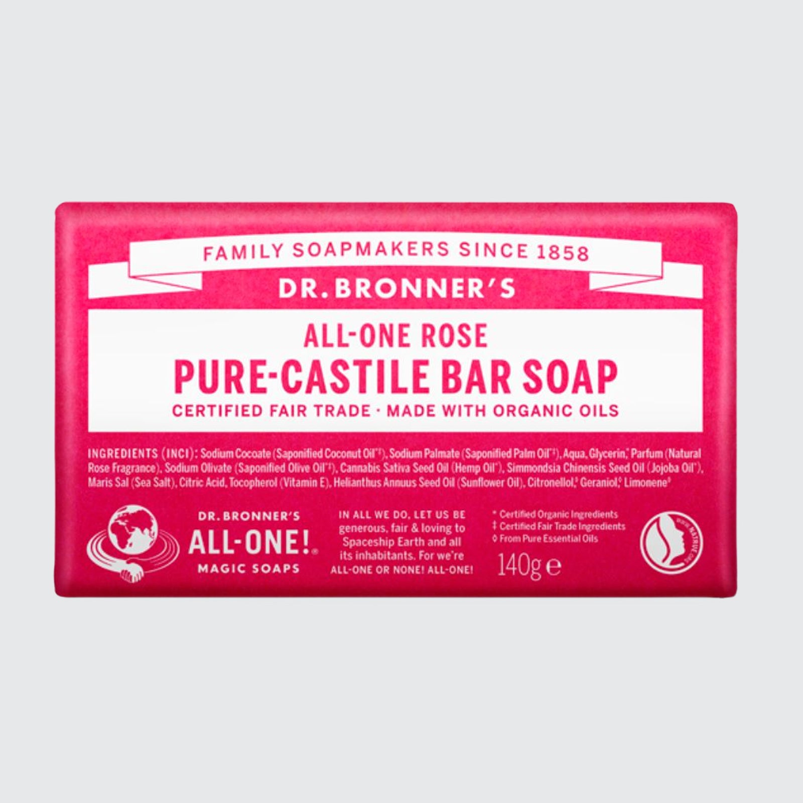 Dr Bronner -  Organic All One Magic Rose Soap Bar