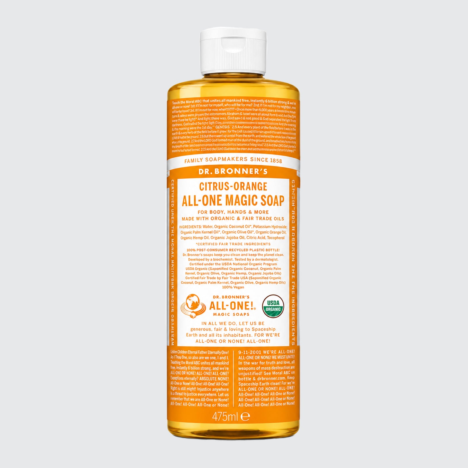 Dr Bronner - Organic Citrus Pure-Castile All One Magic Liquid Soap