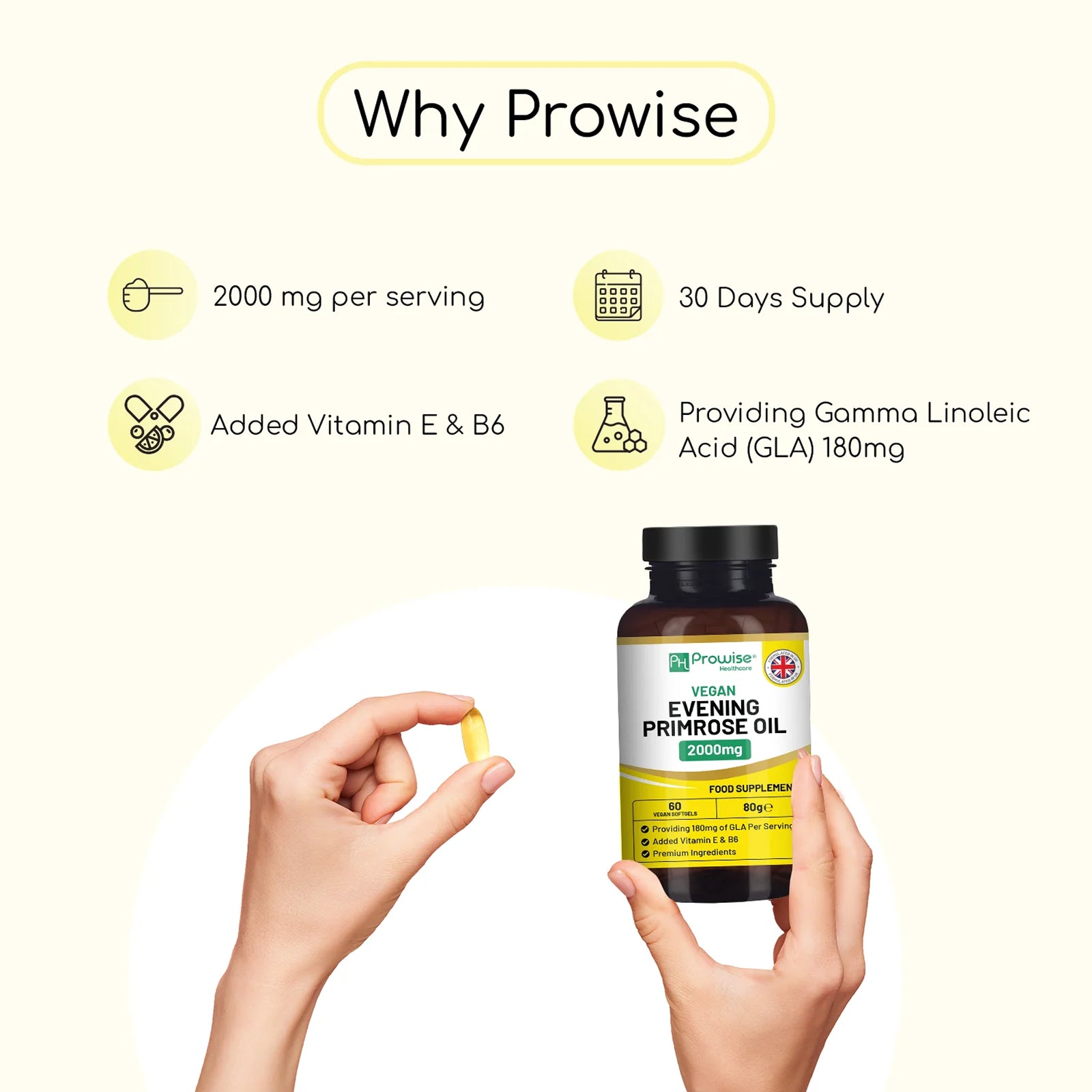 Evening Primrose Oil 2000mg with Vitamin E & B6