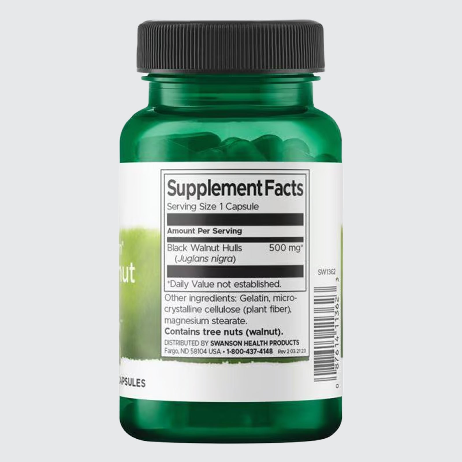 Full Spectrum Black Walnut Hulls, 500mg