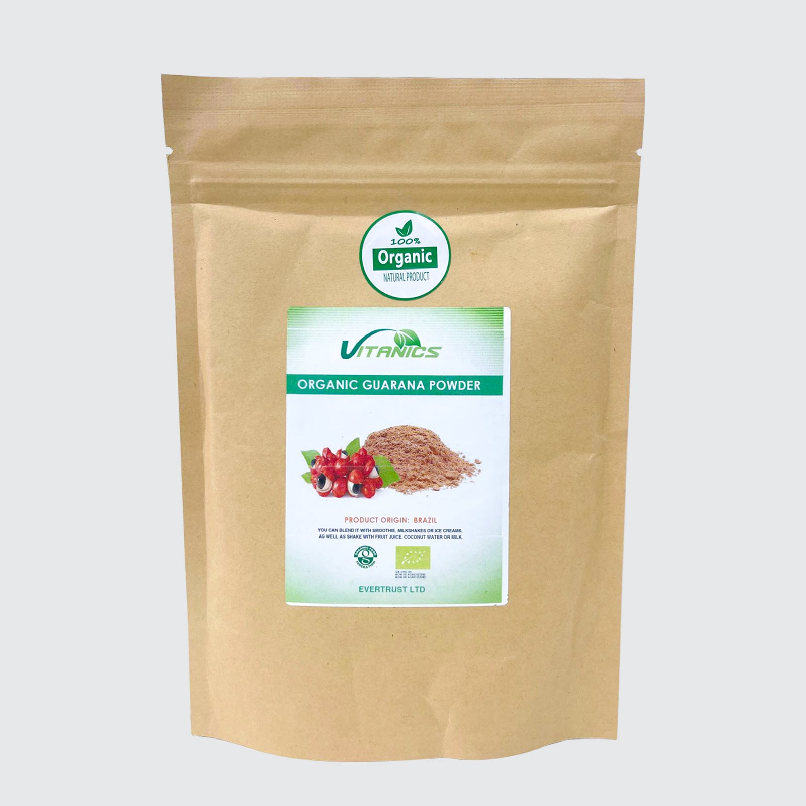 Organic Guarana Powder - 100% Certified