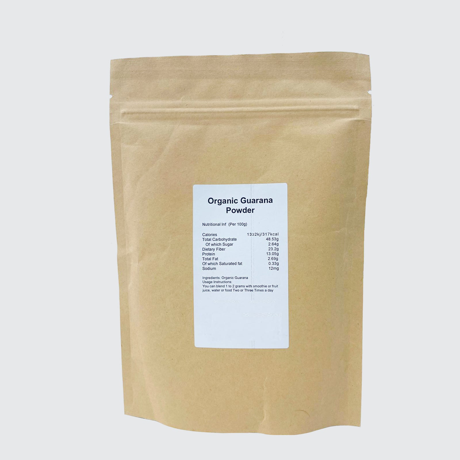 Organic Guarana Powder - 100% Certified