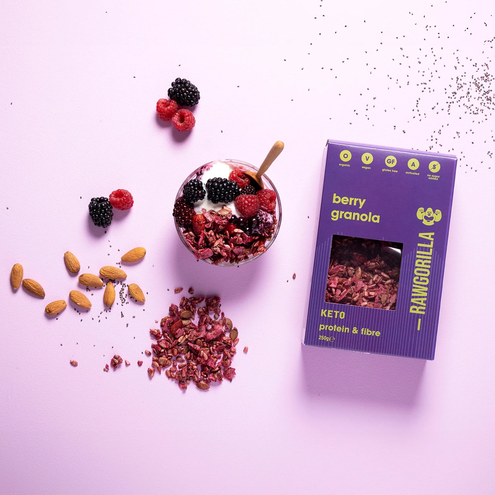 Keto Berry Granola Vegan - Gluten Free - No Added Sugar