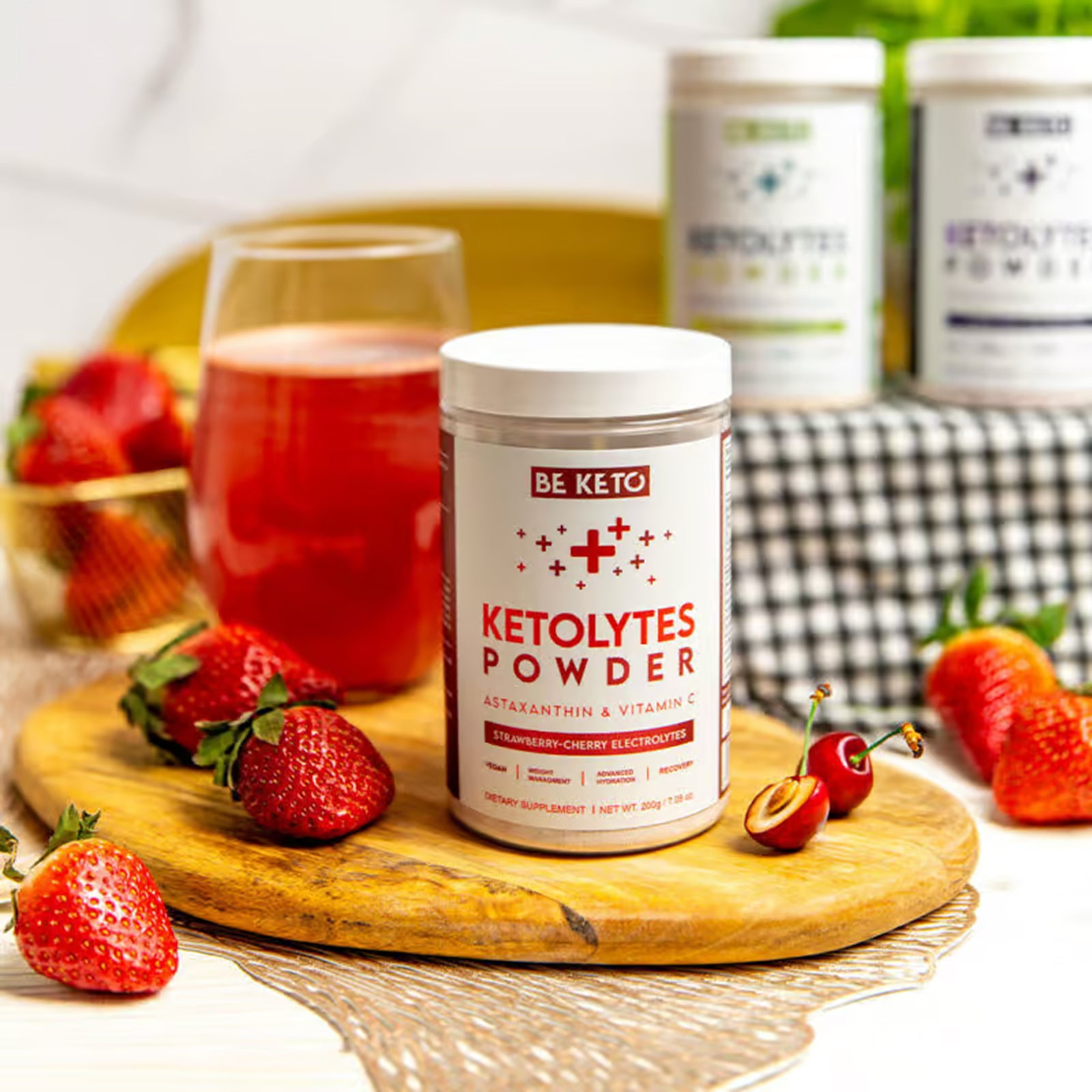 Keto Electrolytes Powder Strawberry Cherry - Vegan