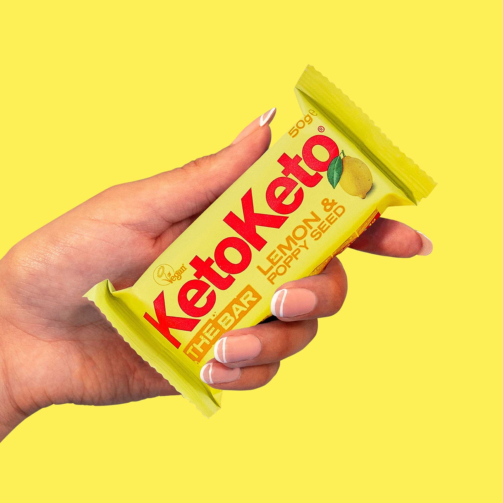 Keto Lemon Poppy Seed Bar - Vegan