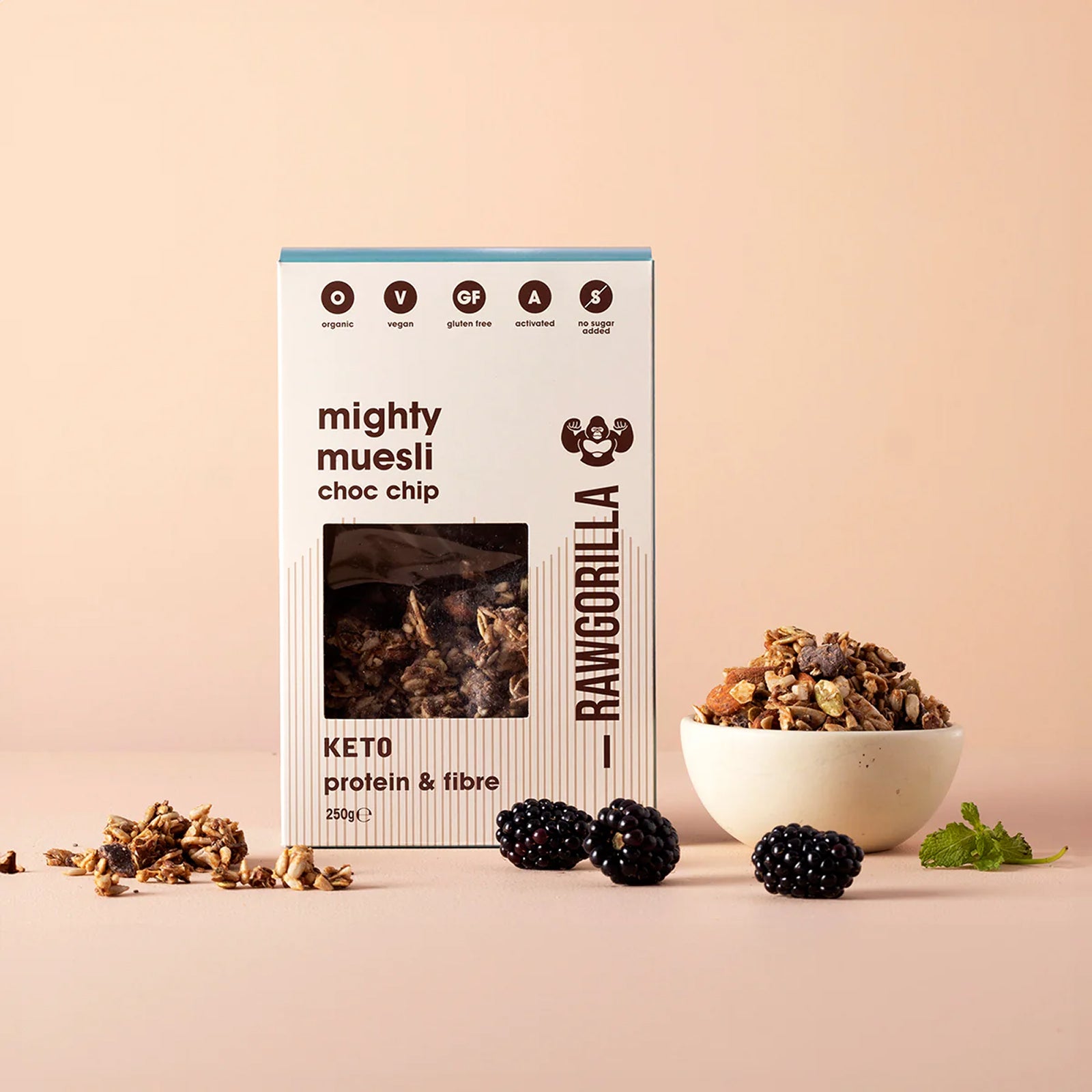 Keto Mighty Muesli Choc Chip  - Vegan - Gluten Free - No Added Sugar
