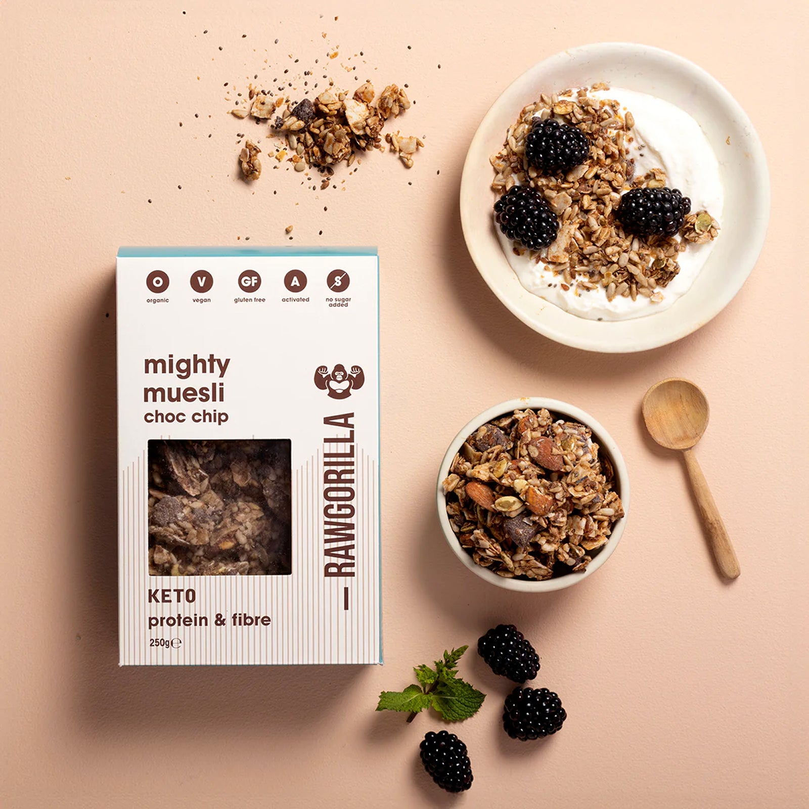Keto Mighty Muesli Choc Chip  - Vegan - Gluten Free - No Added Sugar