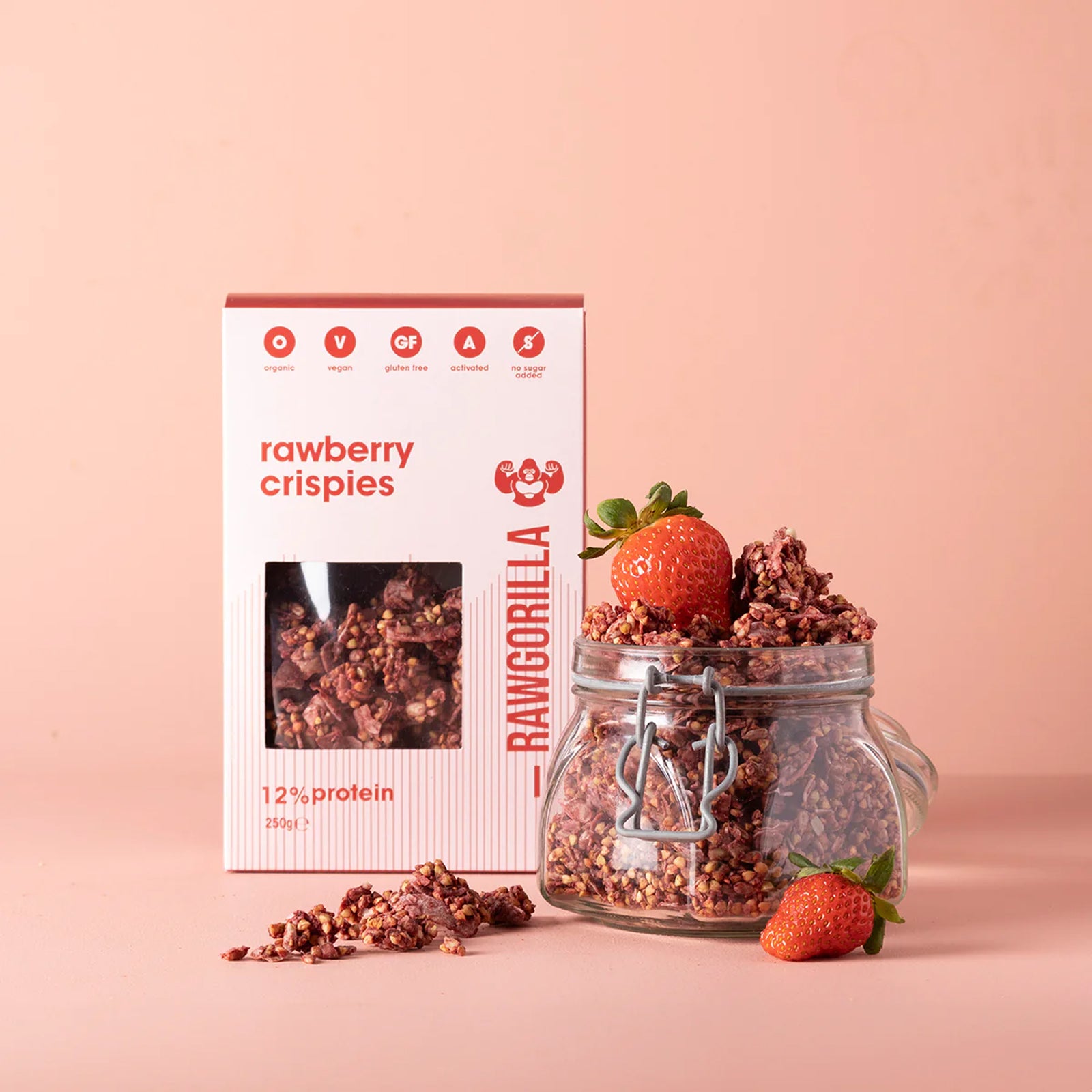 Keto Rawberry Crispies Vegan - Gluten Free - No Added Sugar