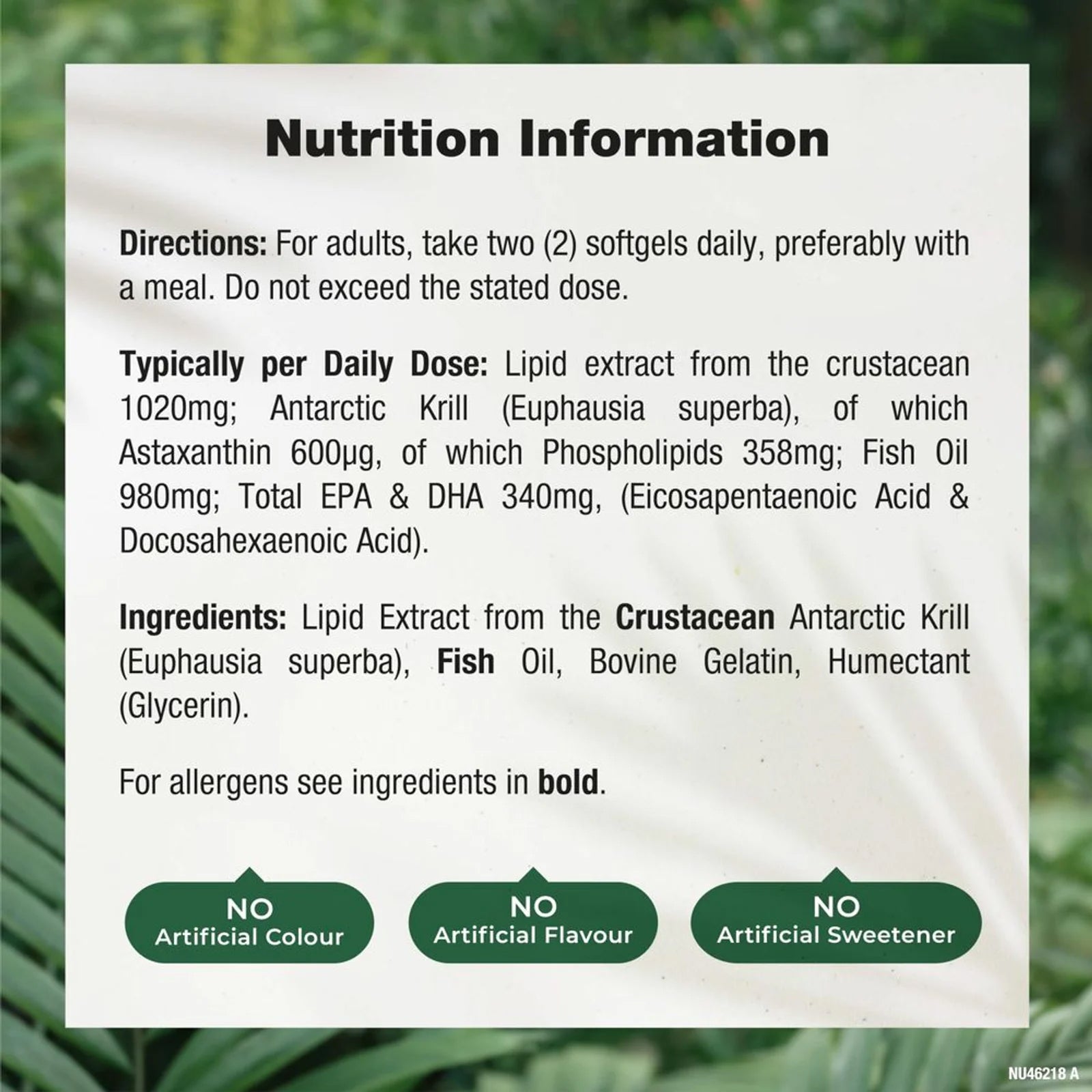 Krill Oil 2000mg Astaxanthin - heart and brain health