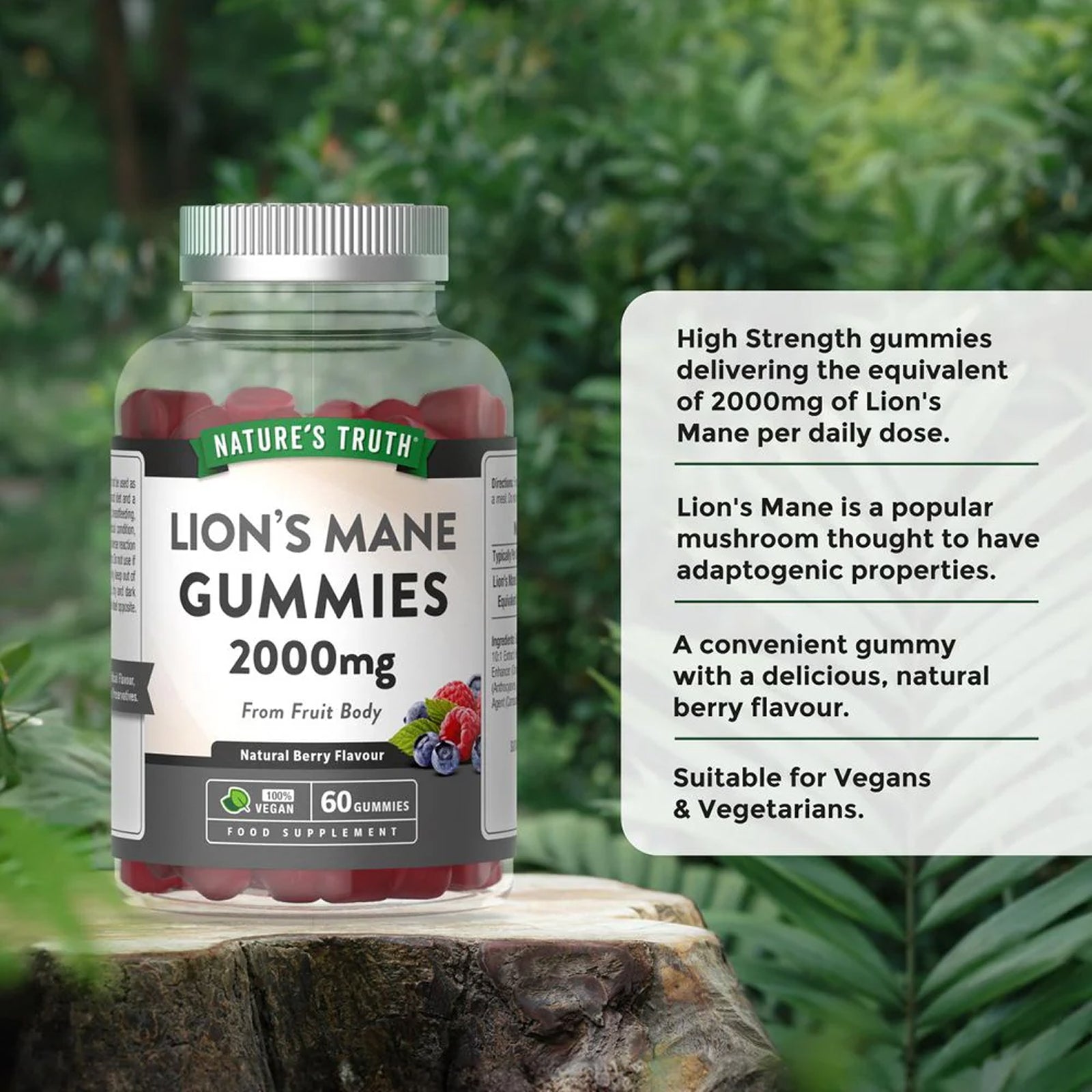 Lion's Mane 2000mg Berry Gummies