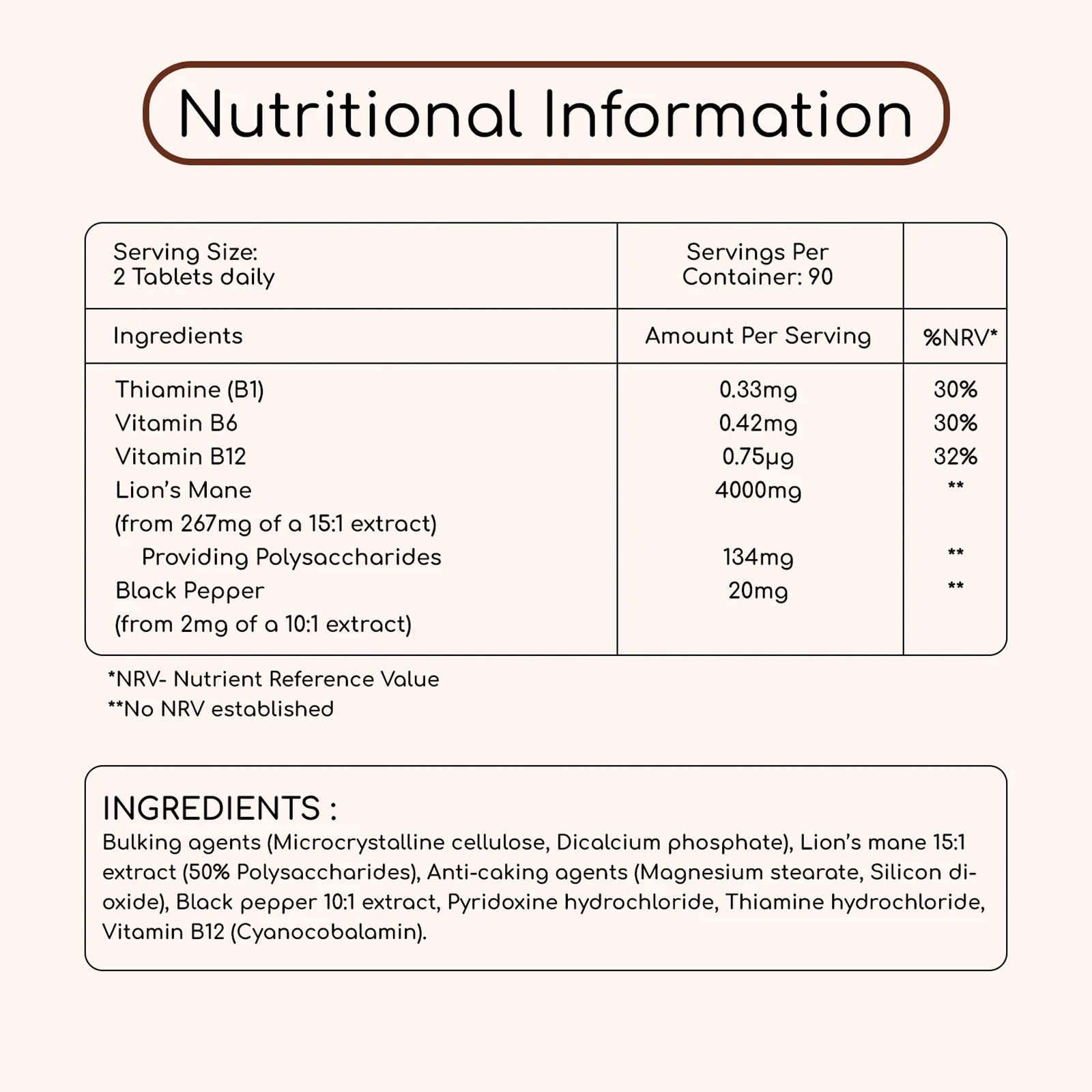 Lions Mane Mushroom  4000mg