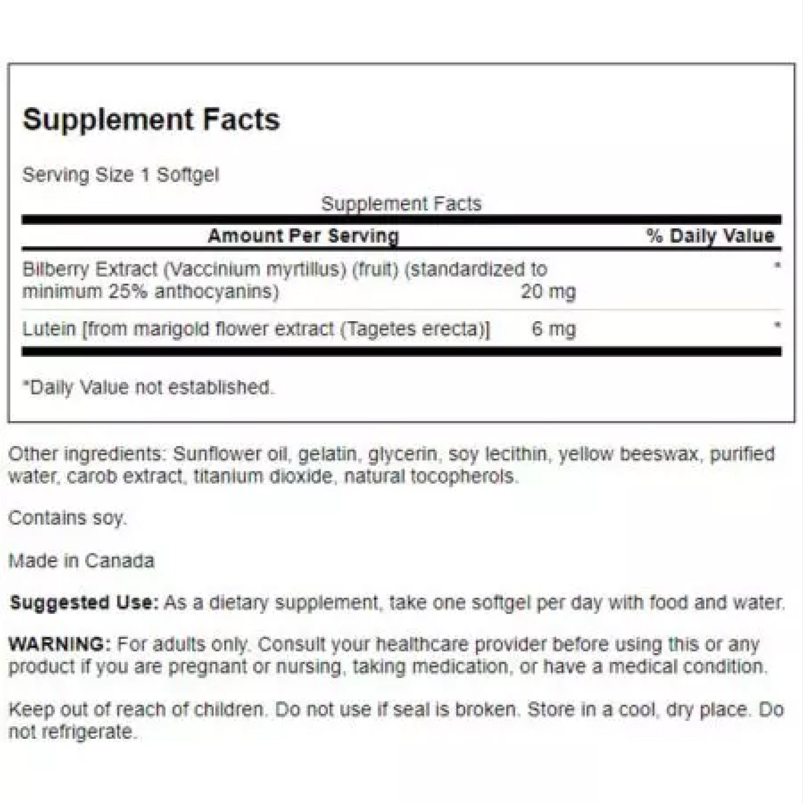 Lutein & Bilberry - Eye and Vision Health
