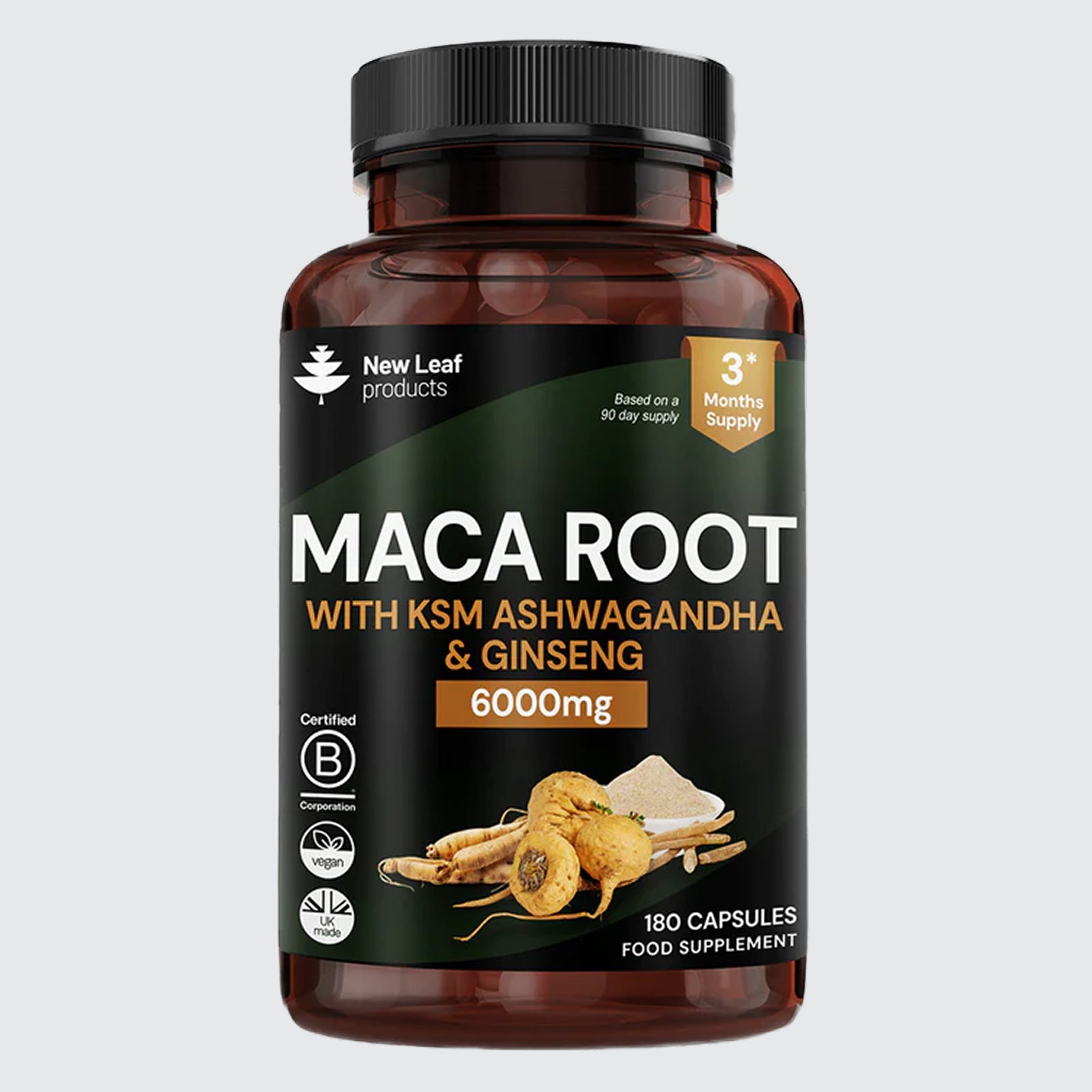 Maca Root + KSM-66 Ashwagandha and Ginseng 6000mg