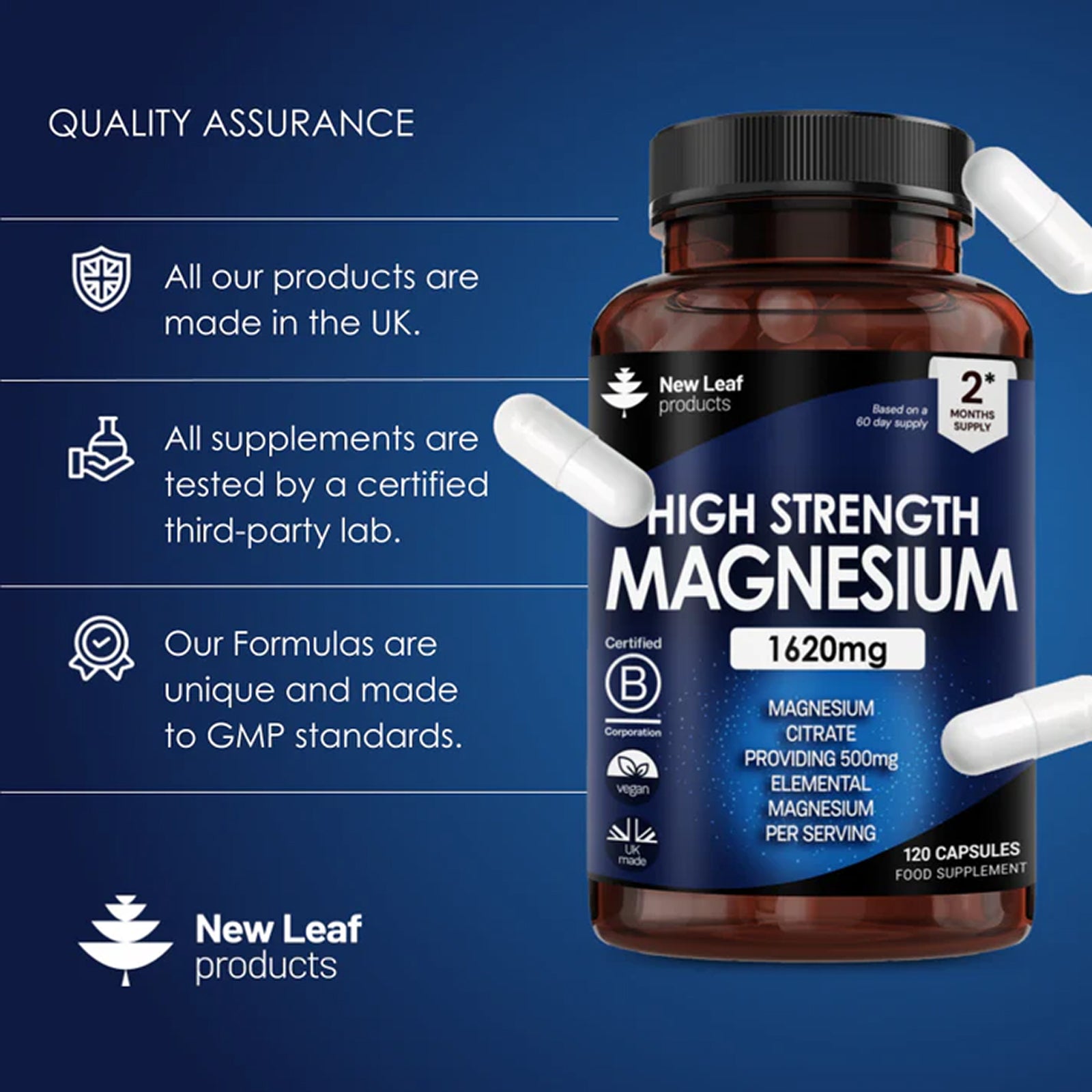 Magnesium Citrate 1620mg Elemental 500mg