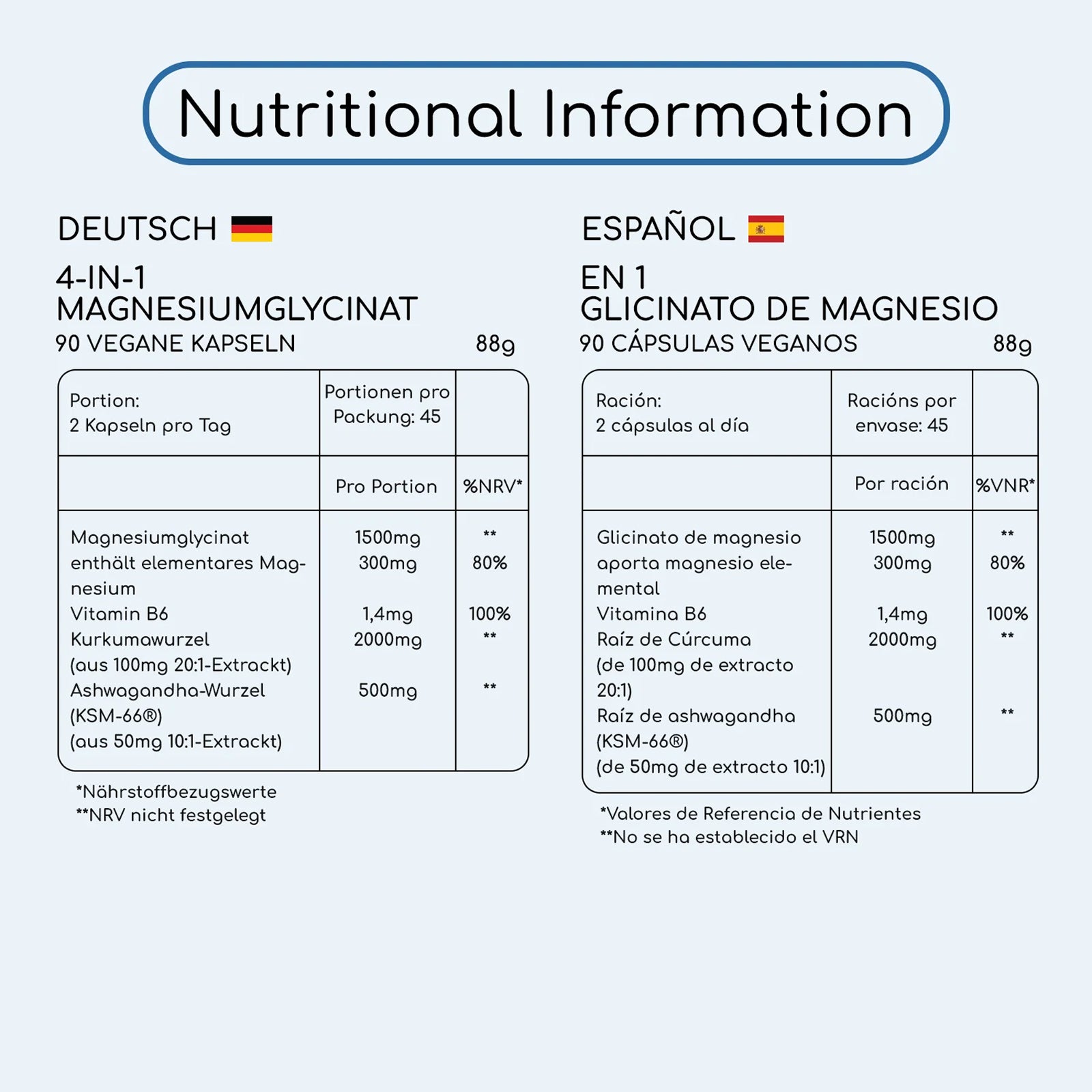 Magnesium Glycinate KSM-66 Ashwagandha, Turmeric and Vitamin B6