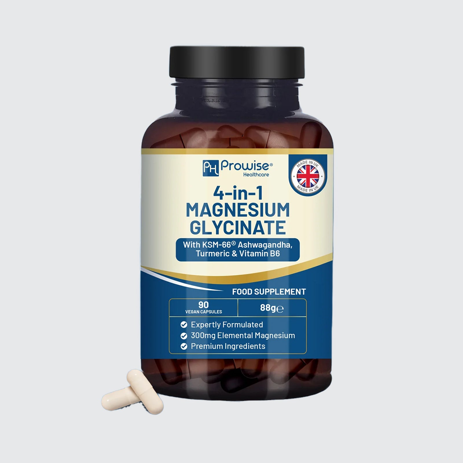Magnesium Glycinate KSM-66 Ashwagandha, Turmeric and Vitamin B6