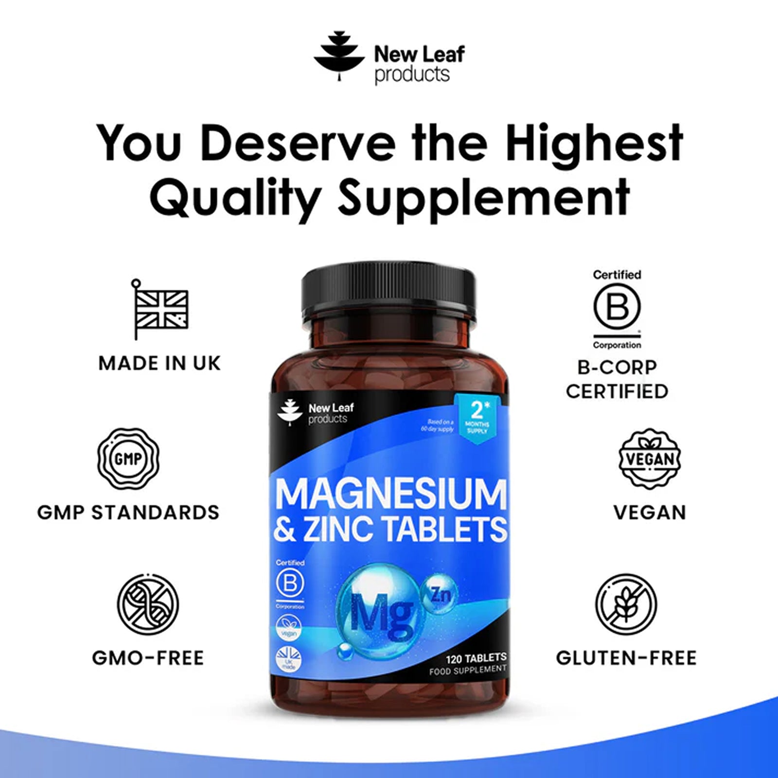 Magnesium & Zinc 516mg Elemental 160mg