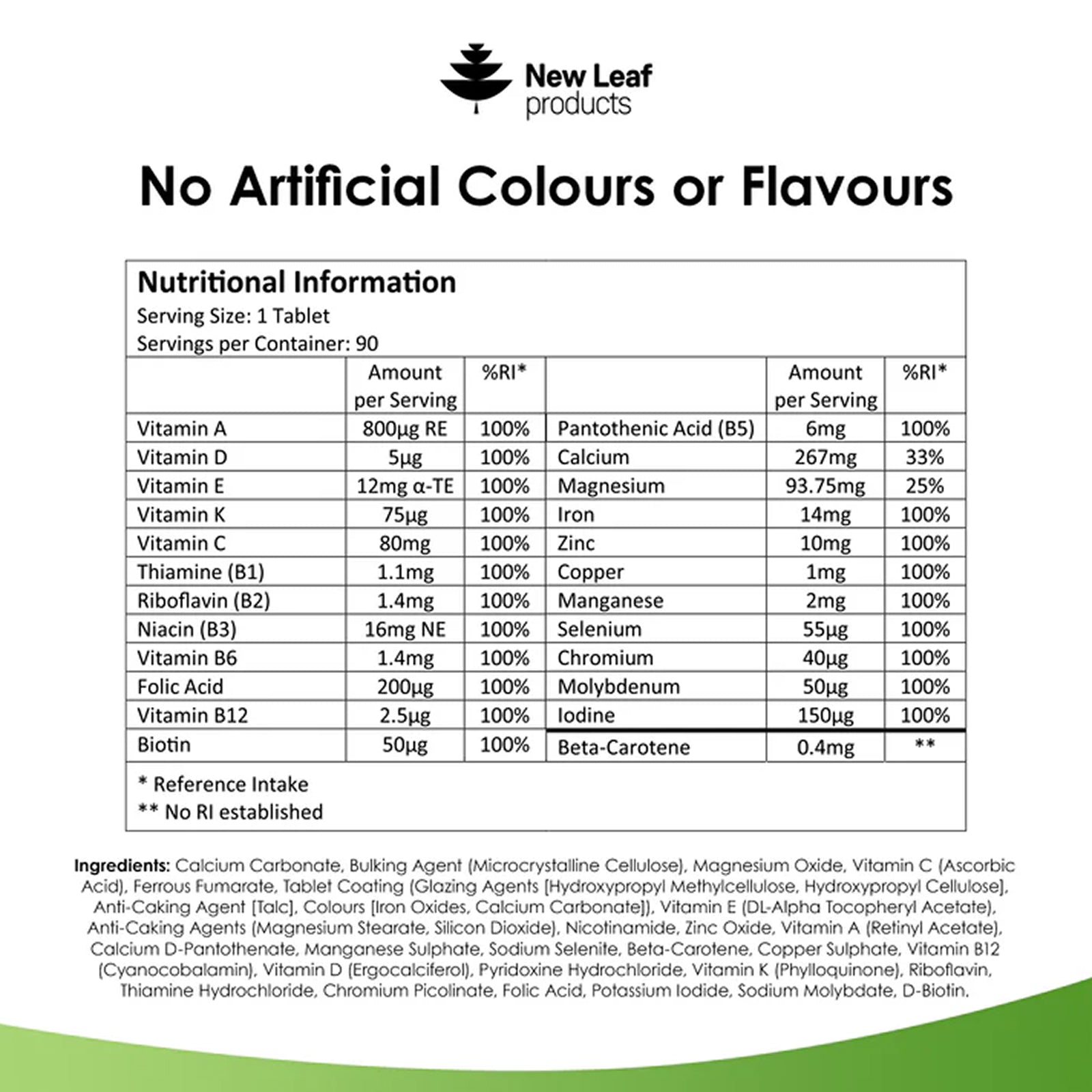 Multivitamin Plus Iron 26 Essential Vitamin & Minerals