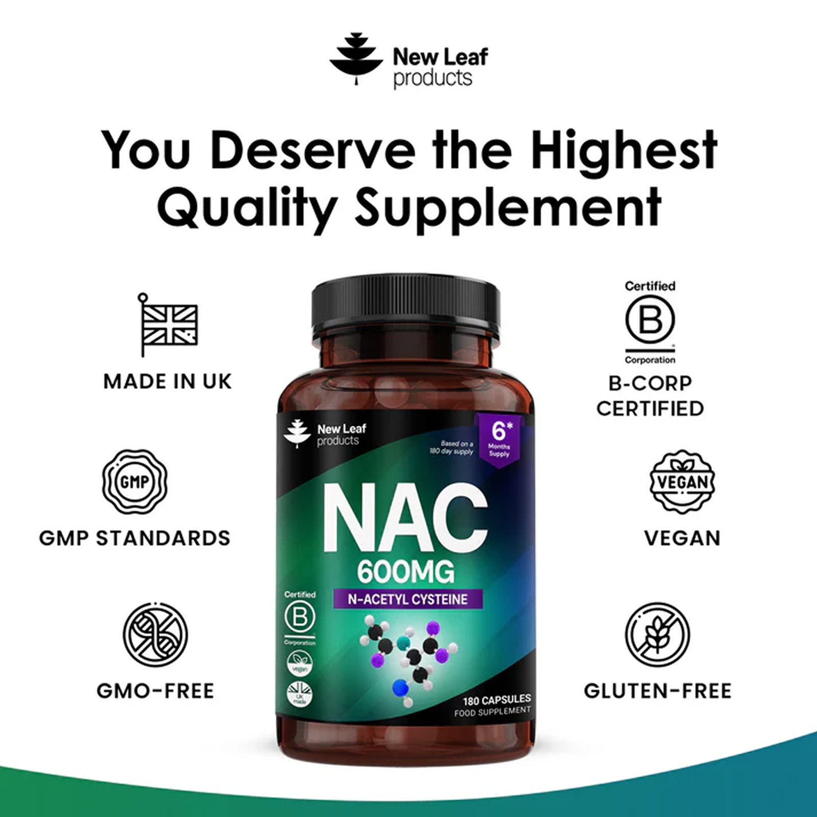 N-Acetyl-Cysteine 600mg Amino Acid Vegan - NAC