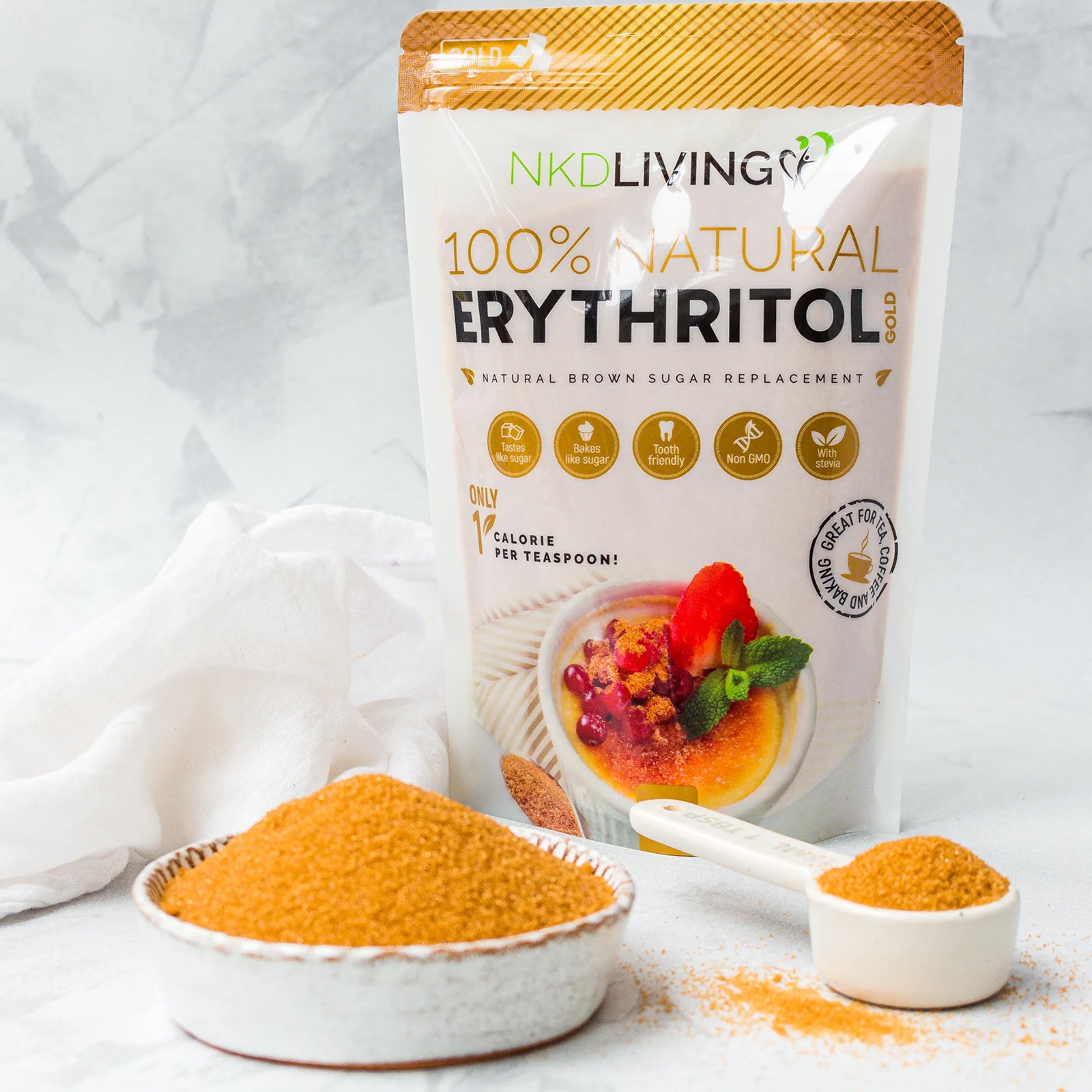 NKD Living Erythritol GOLD Natural Low Calorie Sweetener