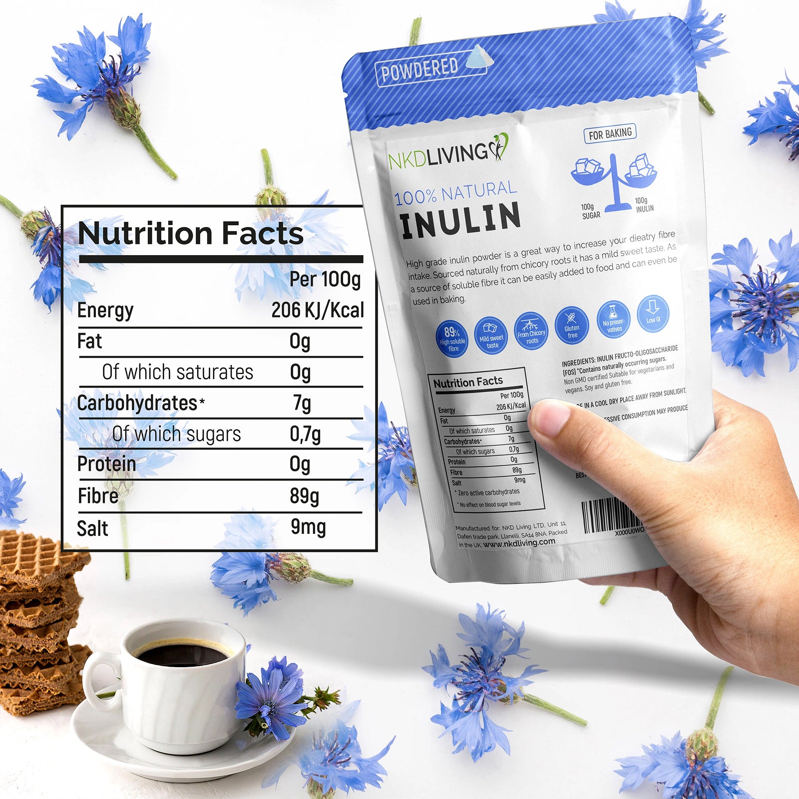 NKD Living Inulin Prebiotic Fibre Powder