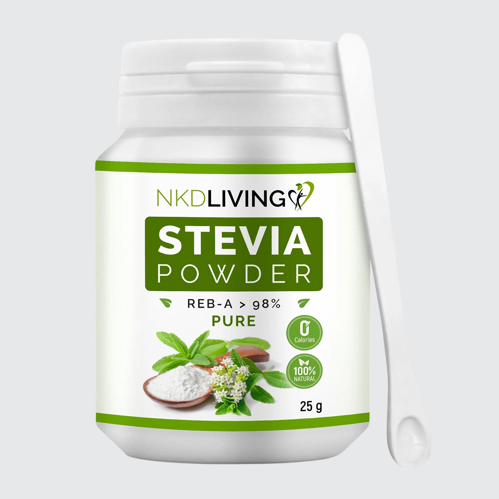 NKD Living Pure Stevia Powder Natural 0 Calorie Sweetener