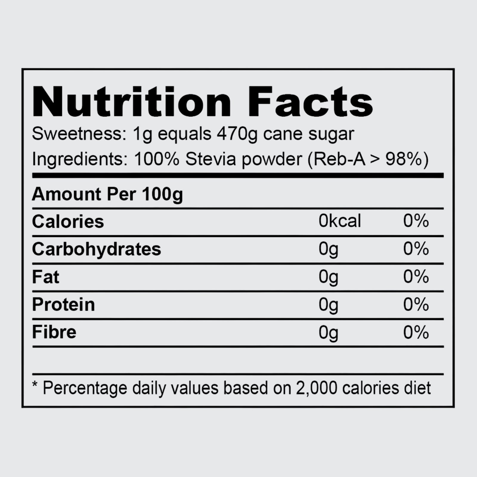 NKD Living Pure Stevia Powder Natural 0 Calorie Sweetener