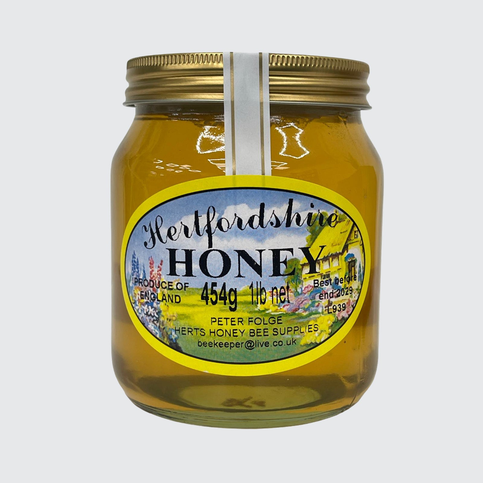 Natural Hertfordshire Local Honey 1lb Glass Jar