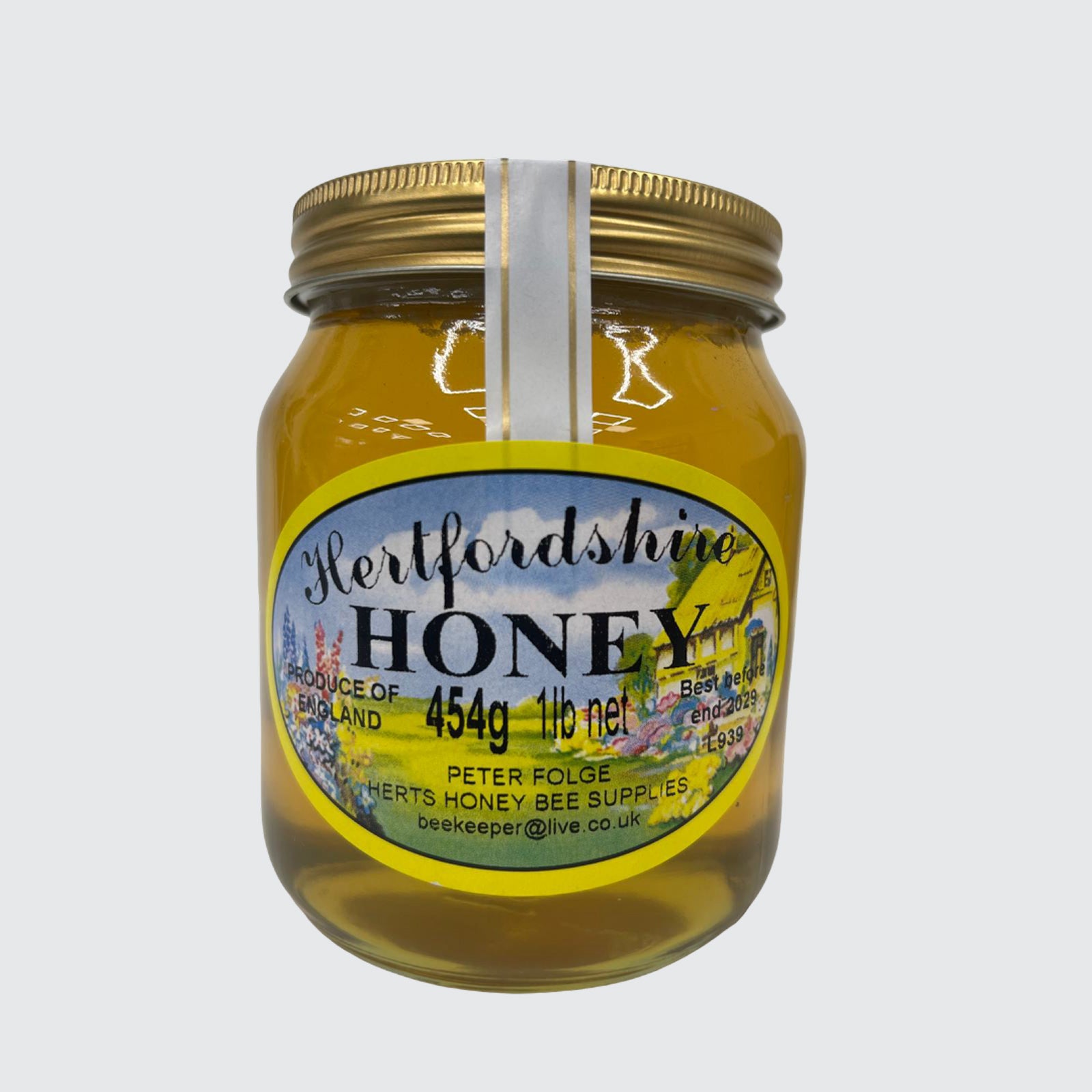 Natural Hertfordshire Local Honey 1lb Glass Jar