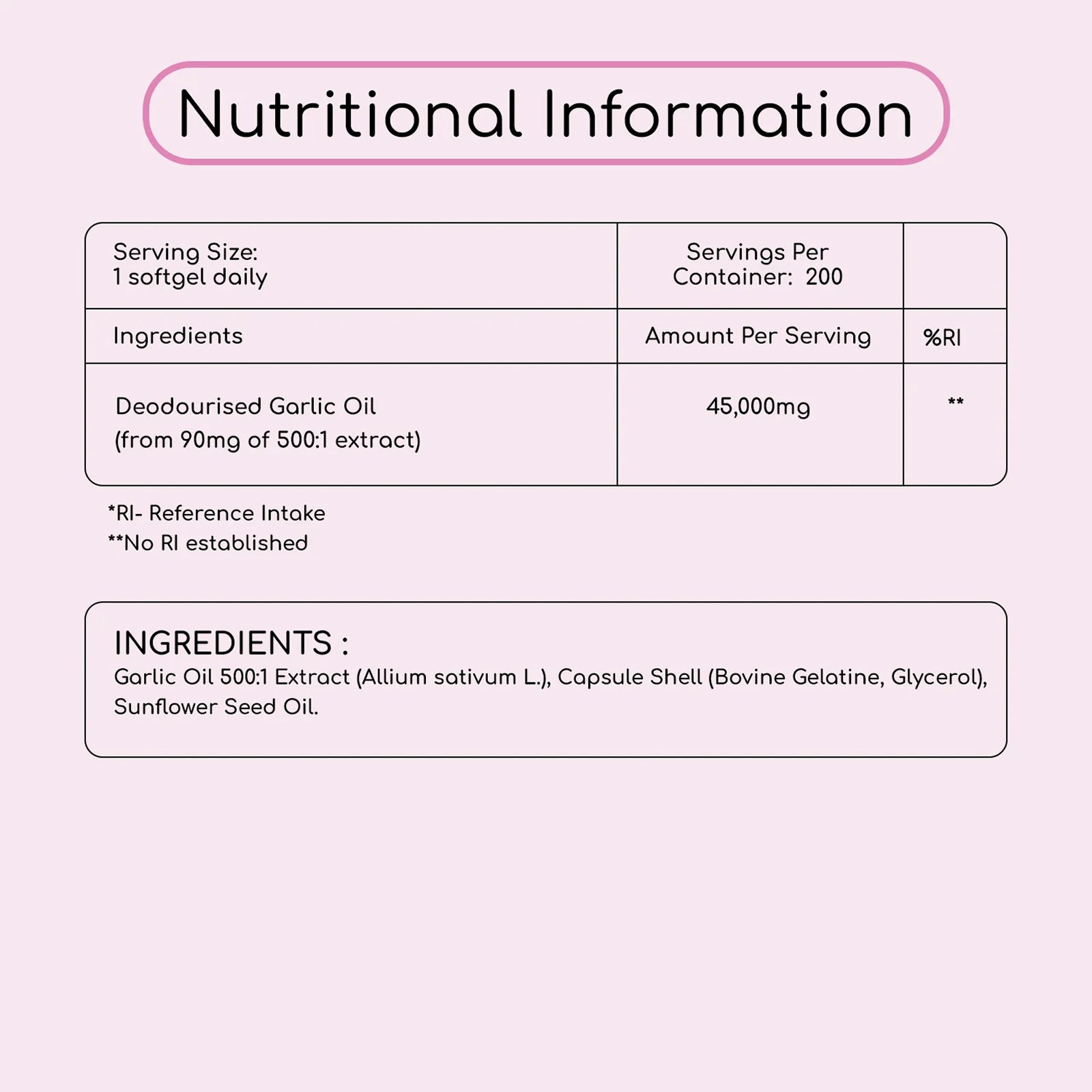 Odourless Garlic 45,000mg